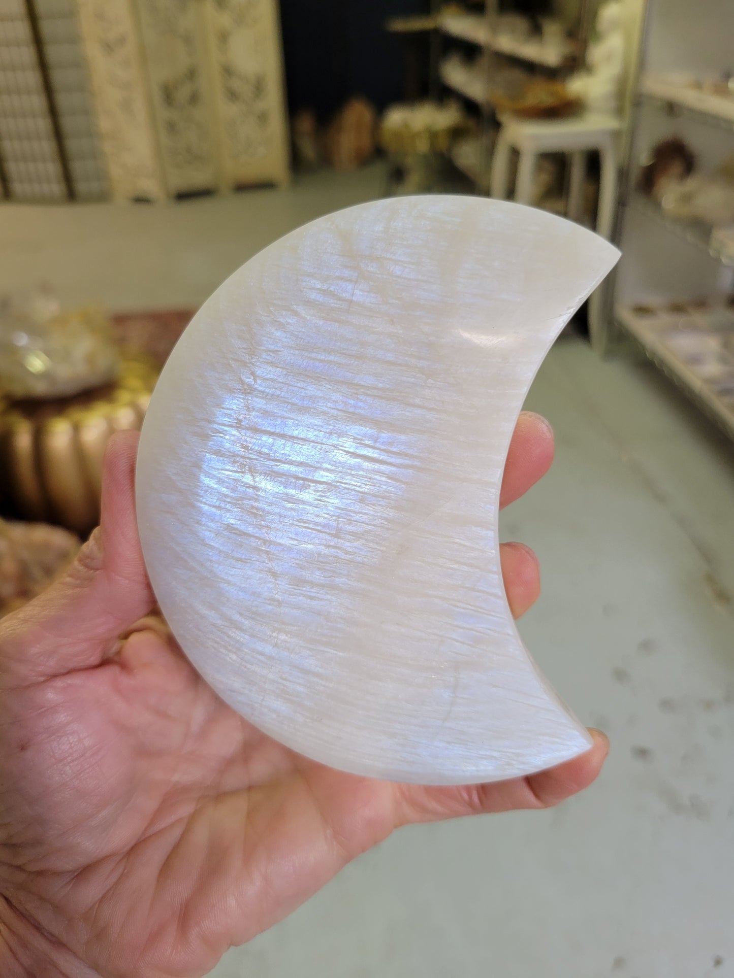 Moonstone Polished Crescent Moon from Tanzania