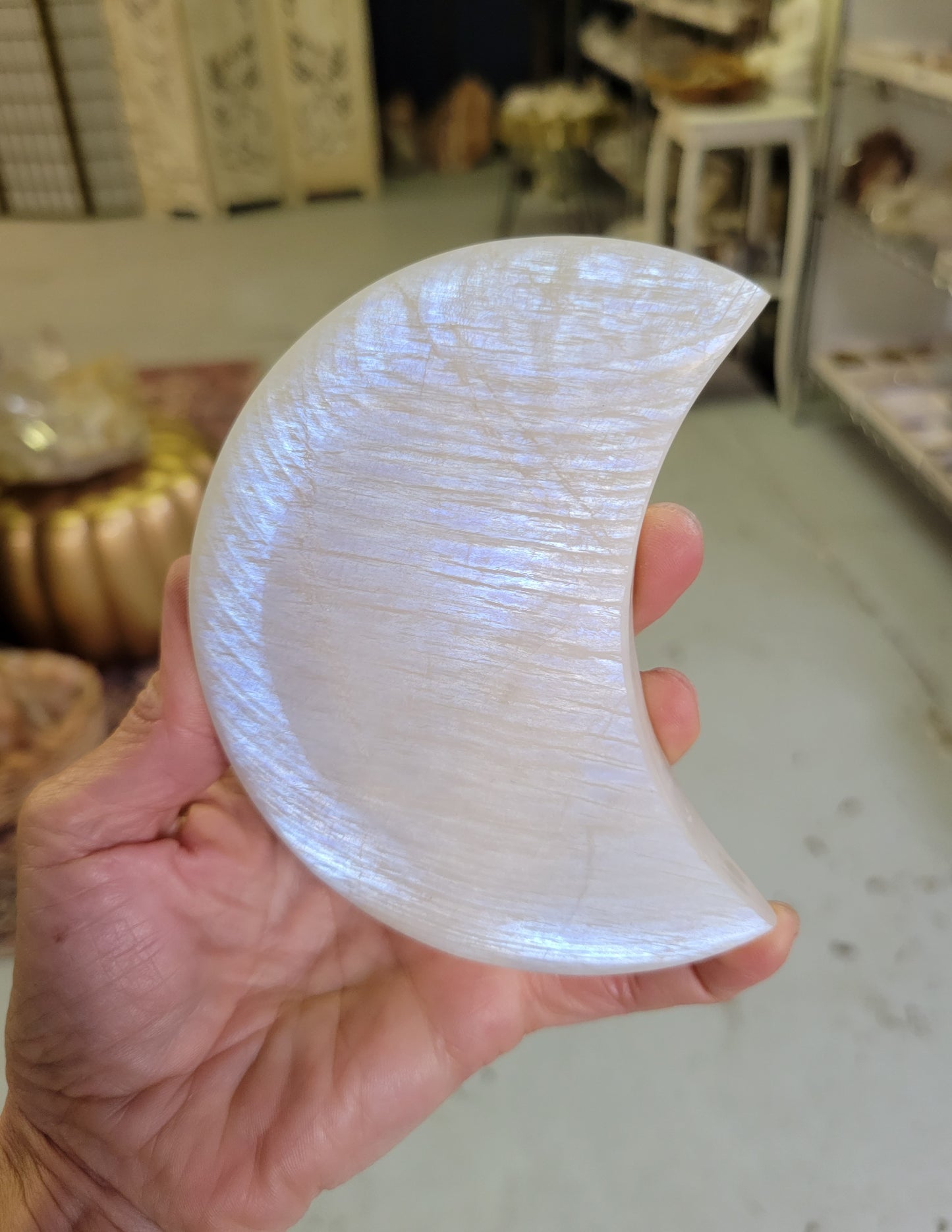 Moonstone Polished Crescent Moon from Tanzania