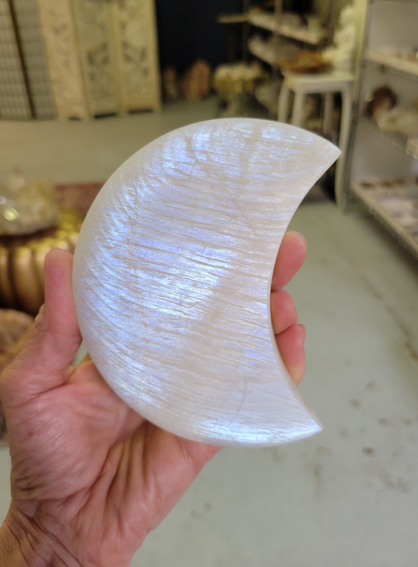 Moonstone Polished Crescent Moon from Tanzania