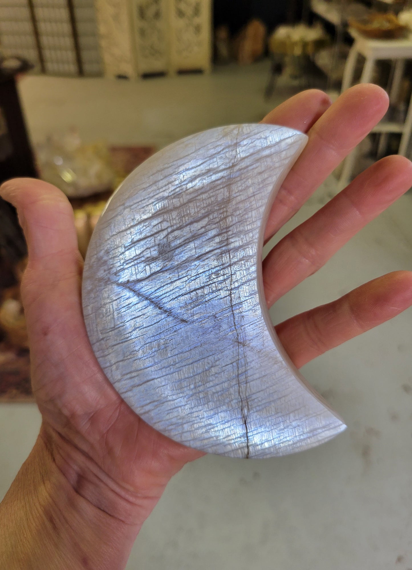 Moonstone Crescent Moon from Tanzania