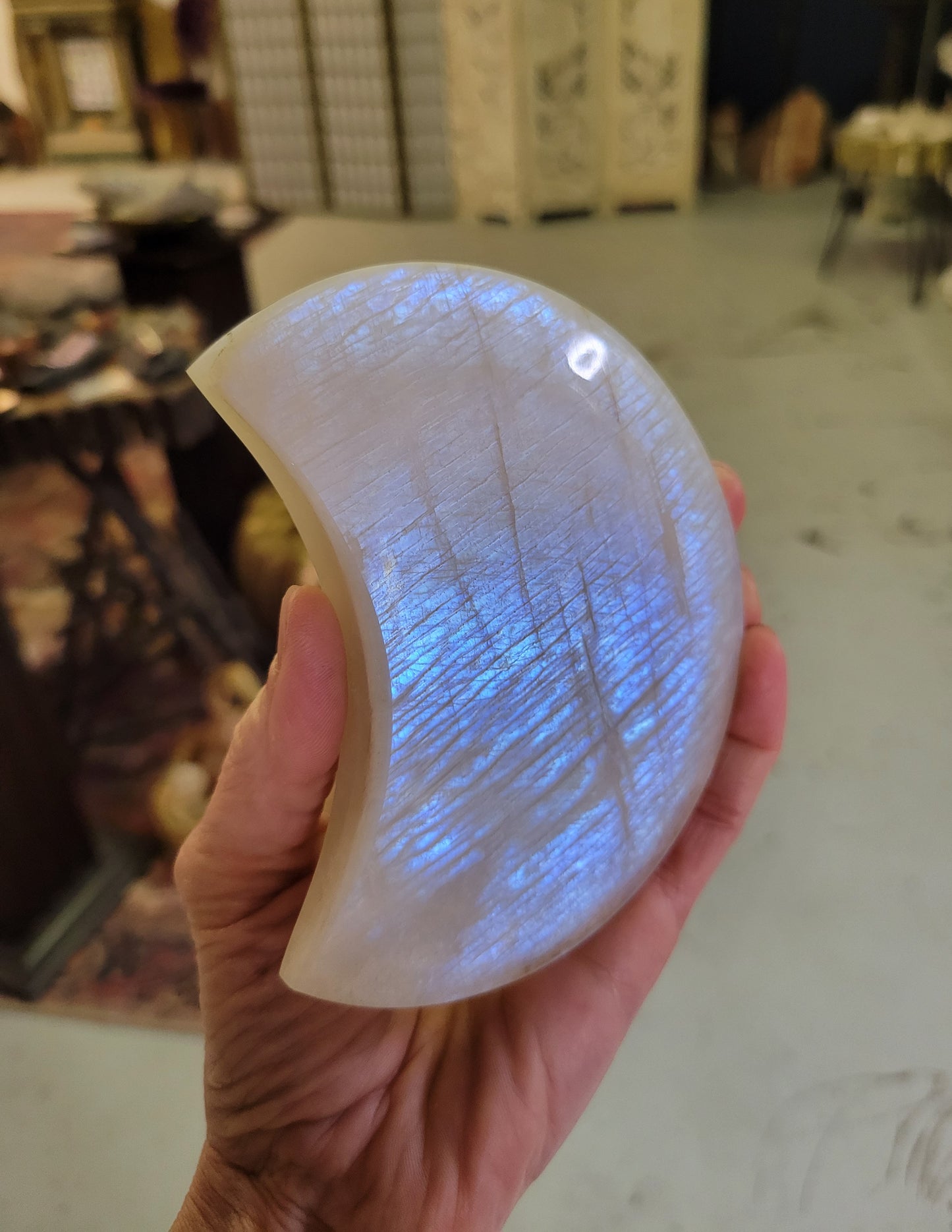 Moonstone Crescent Moon from Tanzania