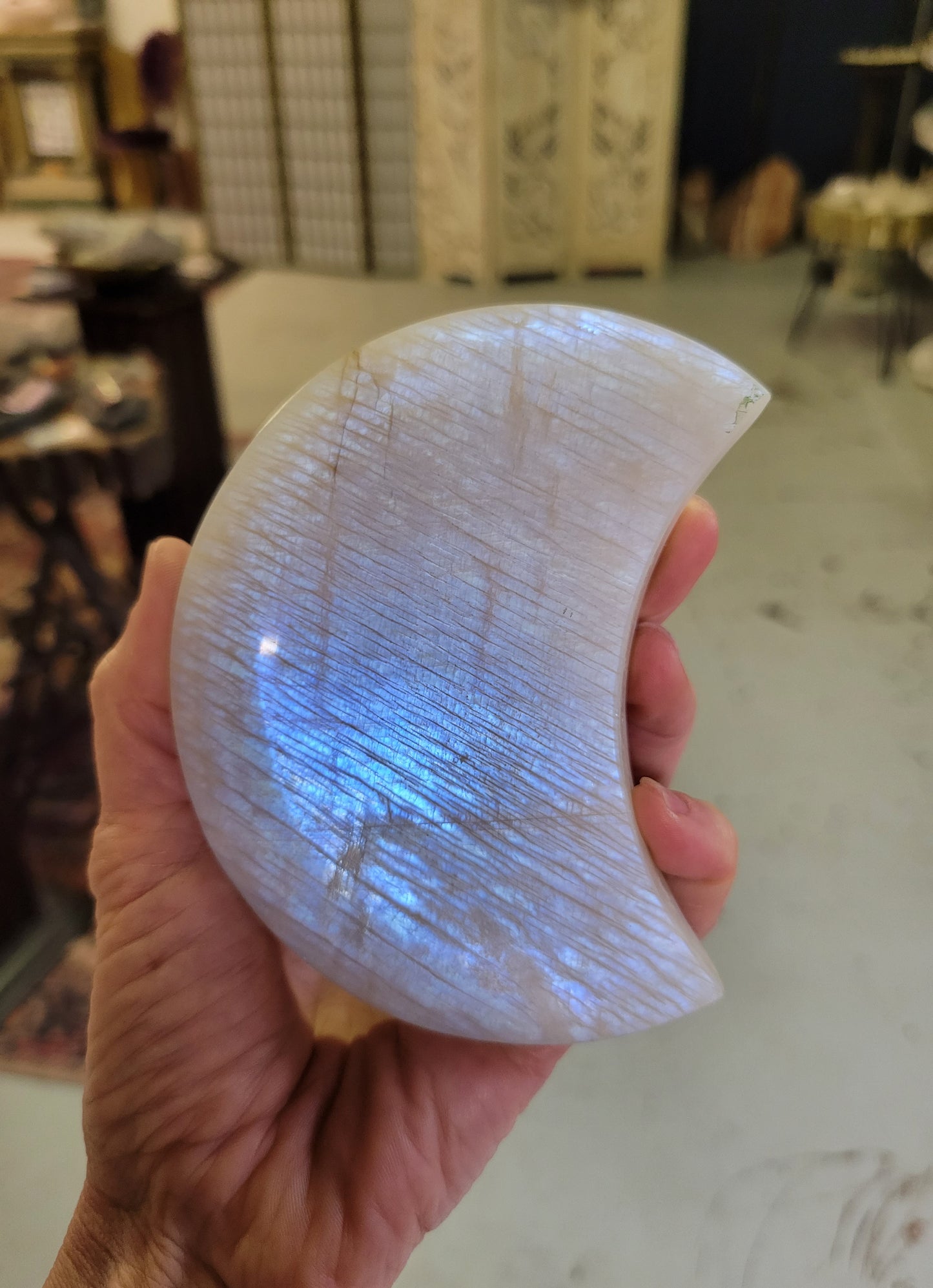 Moonstone Crescent Moon from Tanzania
