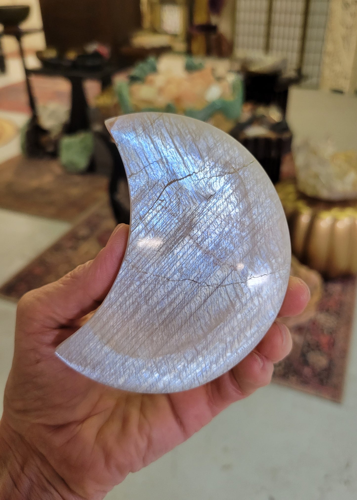 Moonstone Polished Crescent Moon from Tanzania