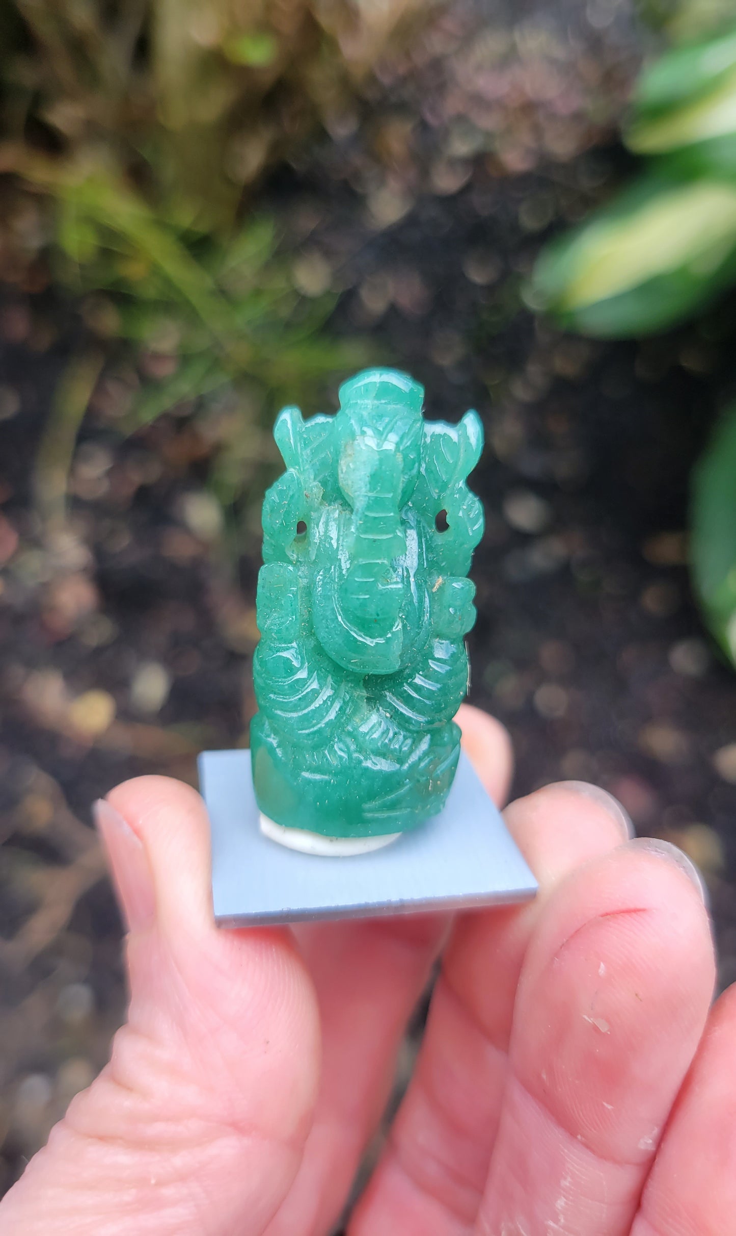 Aventurine Ganesh Minature, Carved in India
