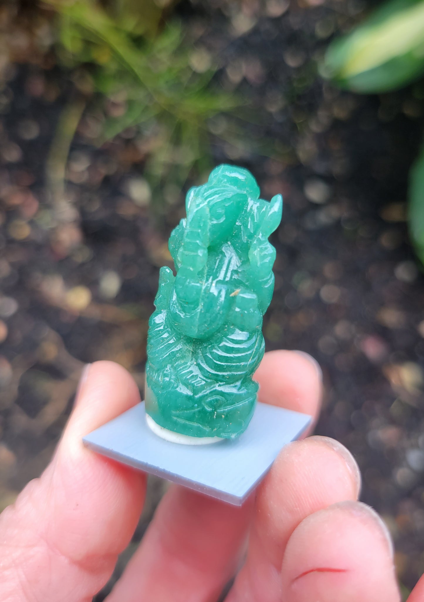 Aventurine Ganesh Minature, Carved in India