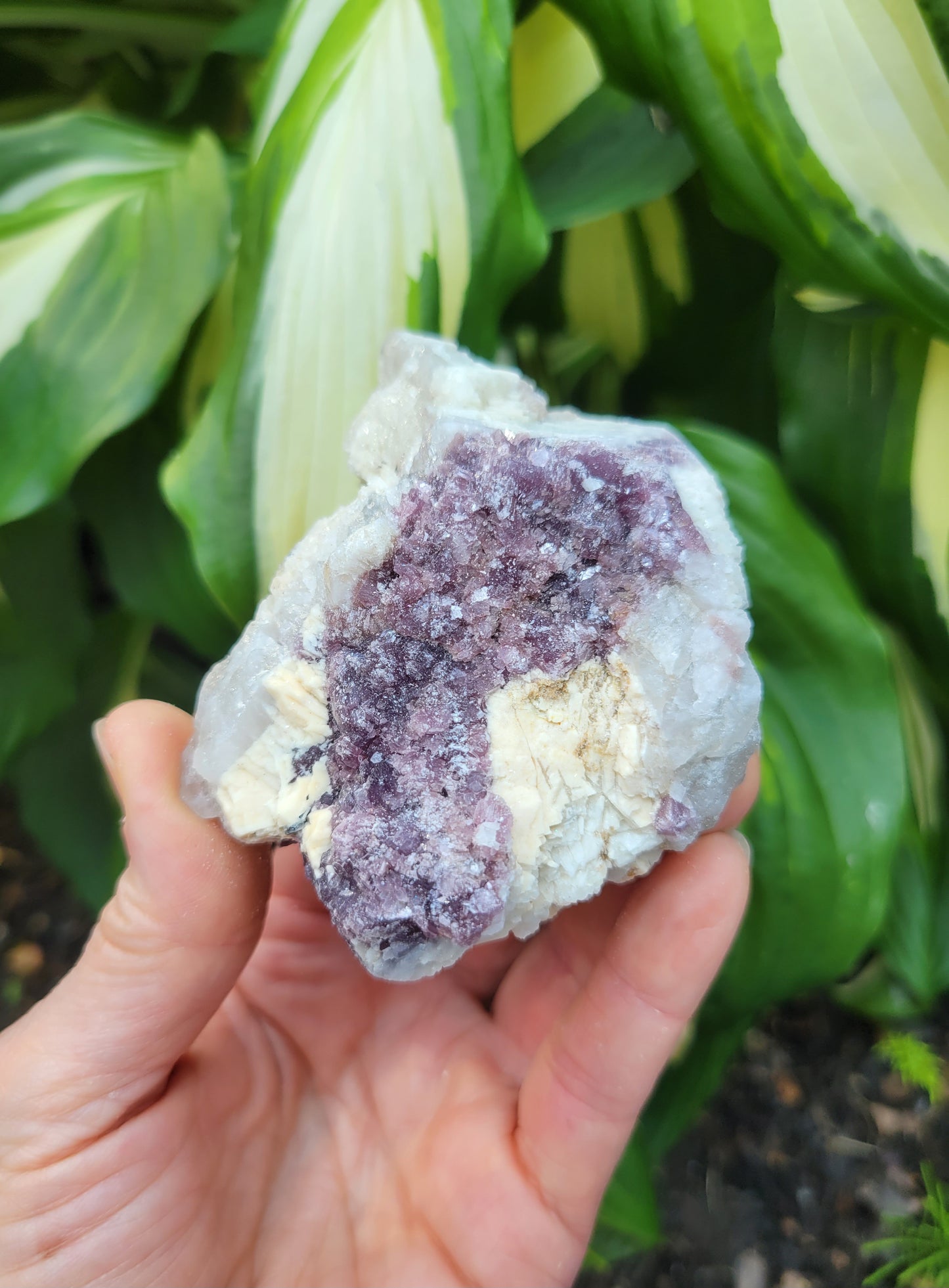Lepidolite with Smokey Quartz and Albite from Brazil