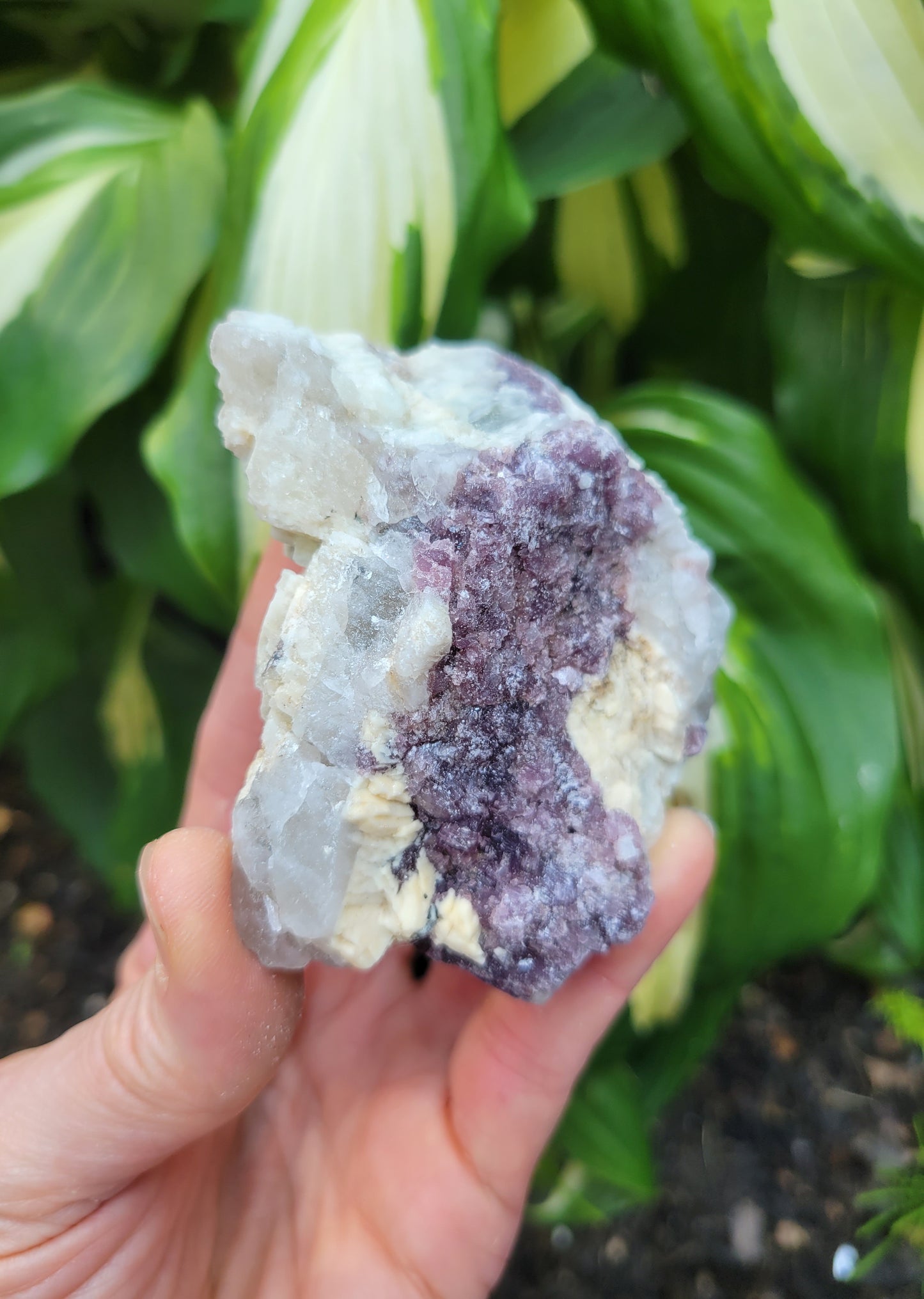 Lepidolite with Smokey Quartz and Albite from Brazil