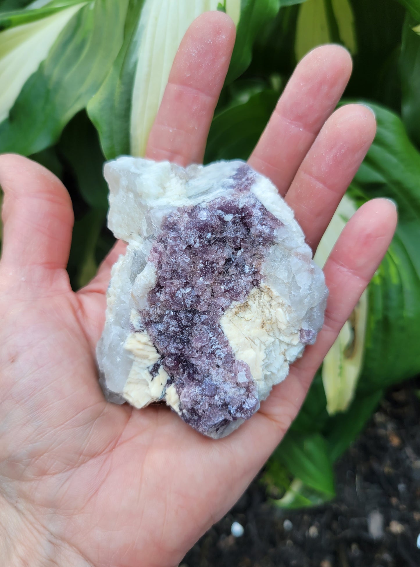 Lepidolite with Smokey Quartz and Albite from Brazil