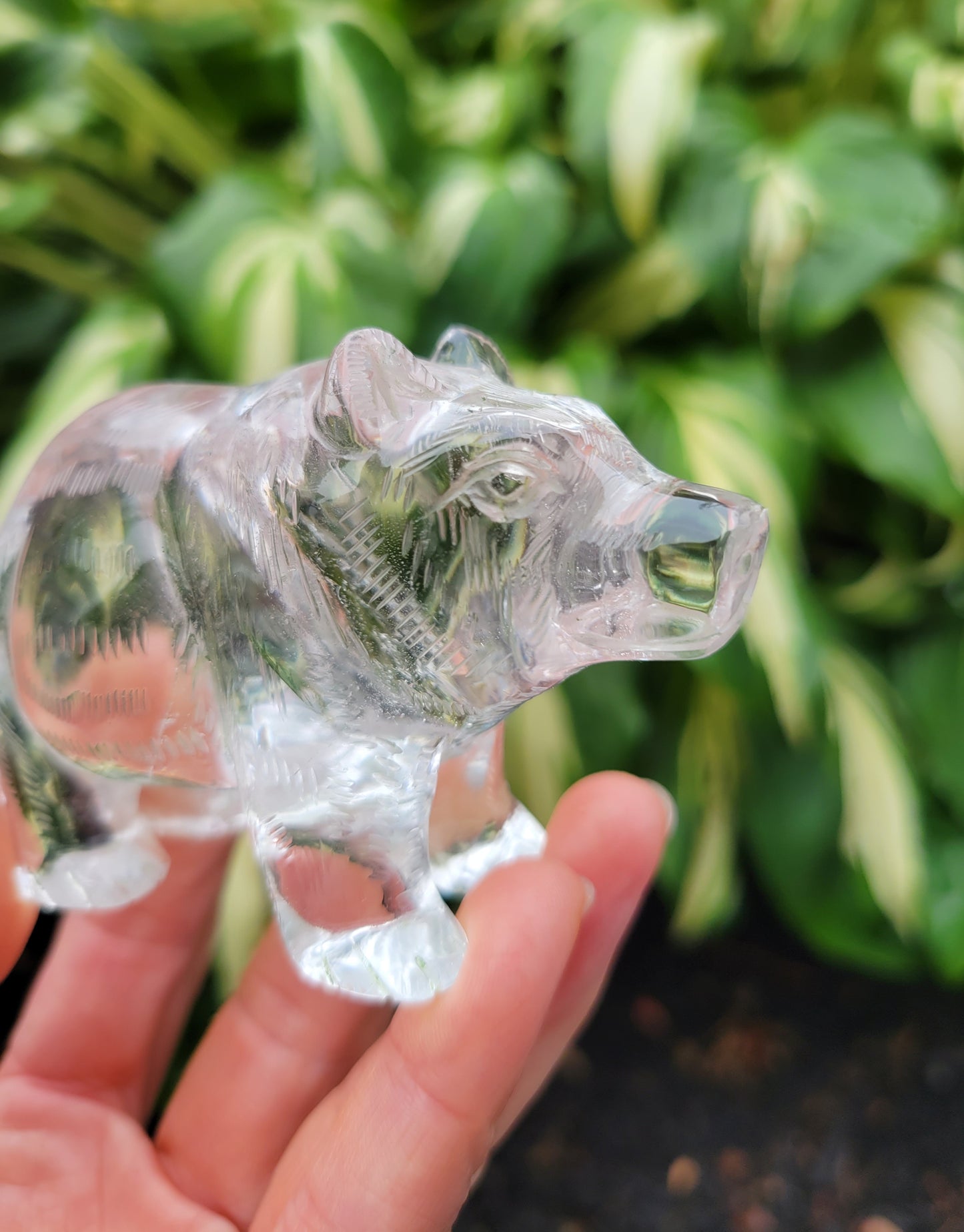 Quartz (Himalayan) Bear, Carved in India