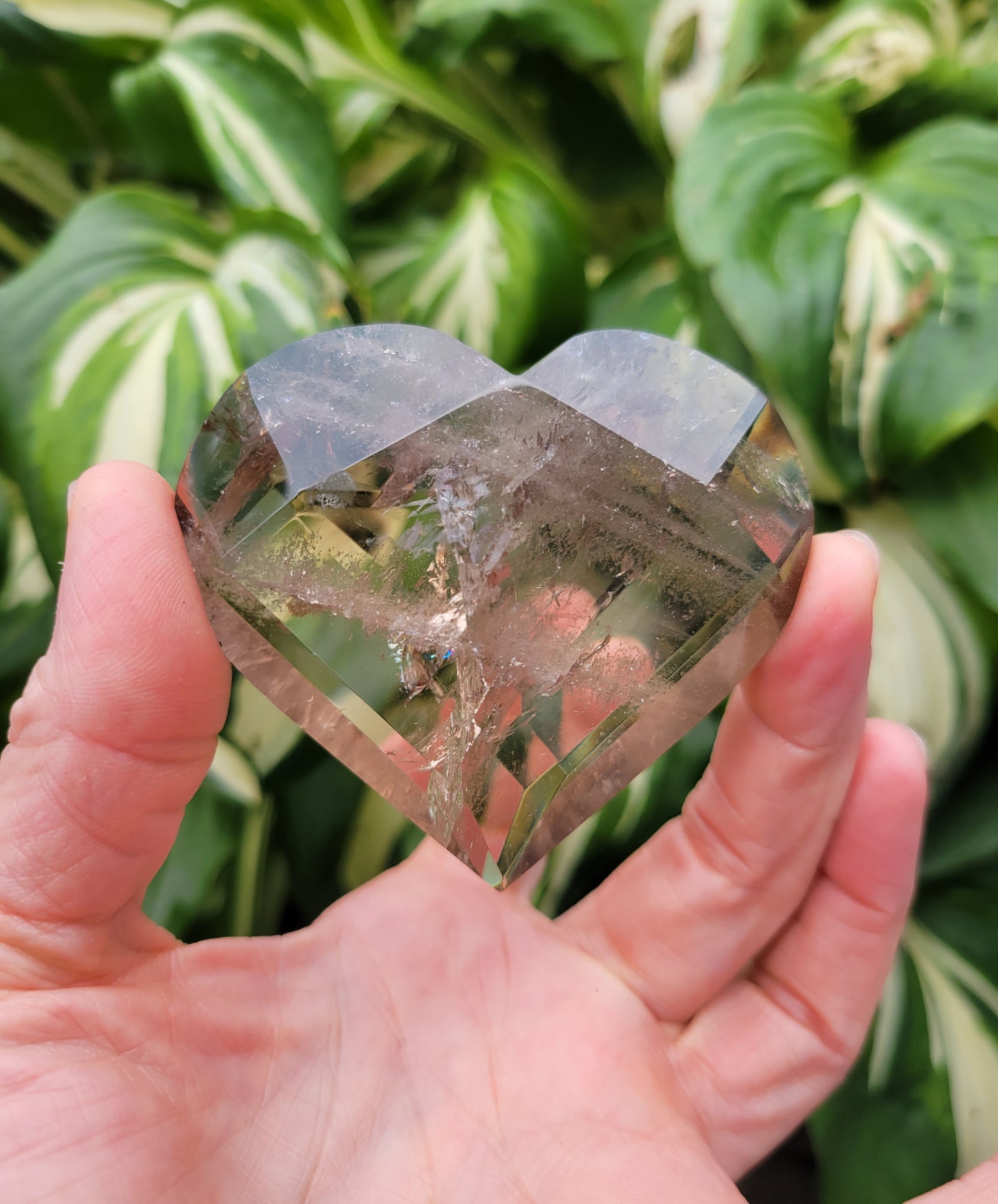 Smokey Quartz Heart from Brazil (W 2 3/4 X D 5/8 X 2 1/2 inches)