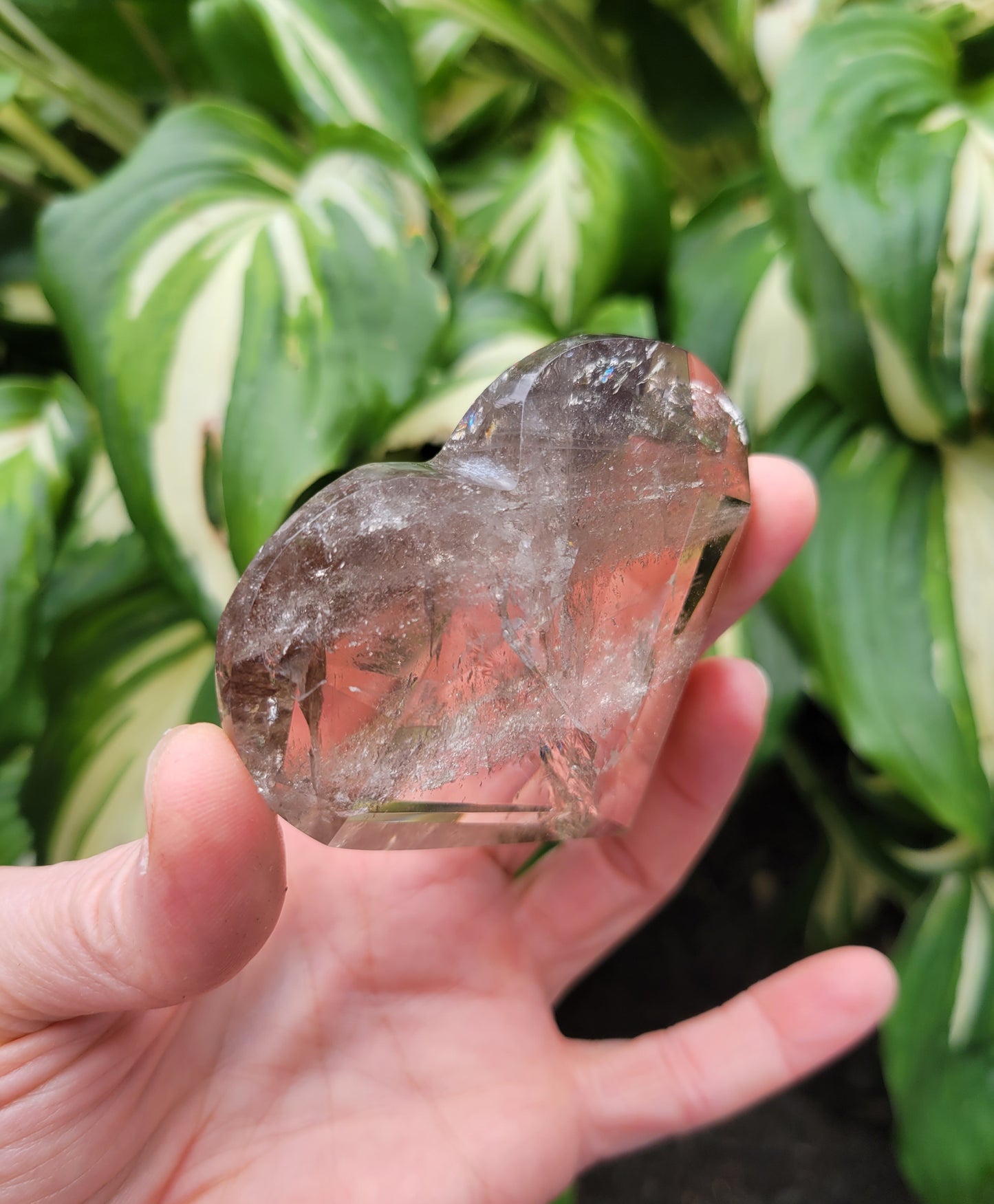 Smokey Quartz Heart from Brazil (W 2 3/4 X D 5/8 X 2 1/2 inches)