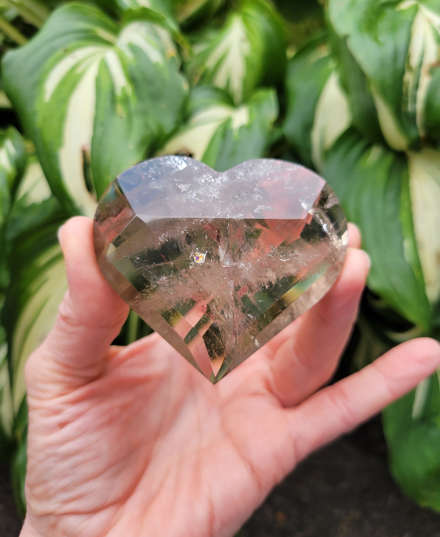 Smokey Quartz Heart from Brazil (W 2 3/4 X D 5/8 X 2 1/2 inches)