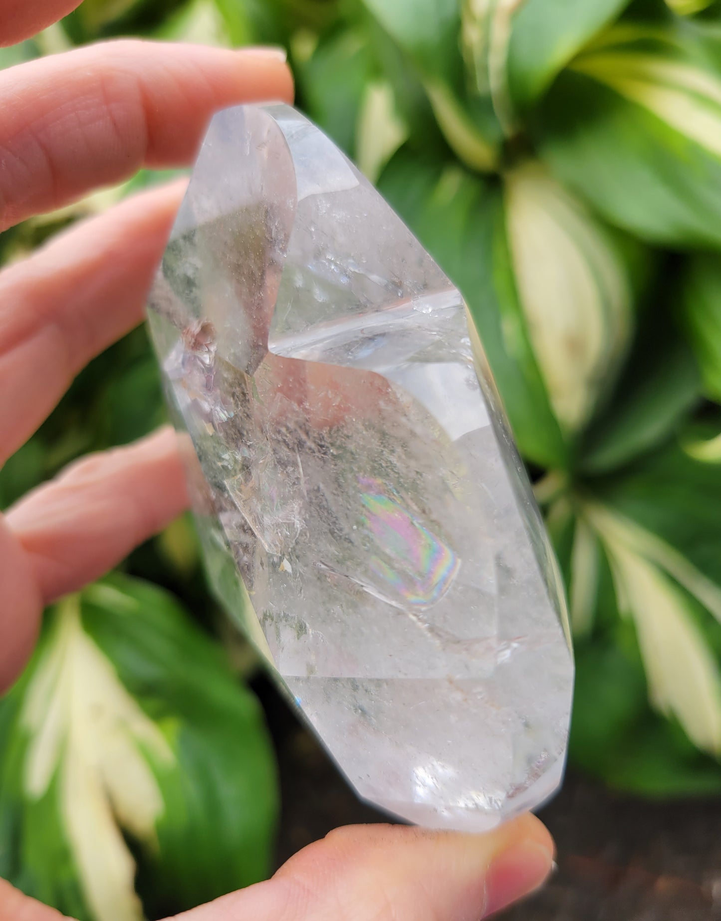 Quartz Heart, Faceted from Brazil (W 3 3/4 X D 1 1/4 X 3 1/2 inches)
