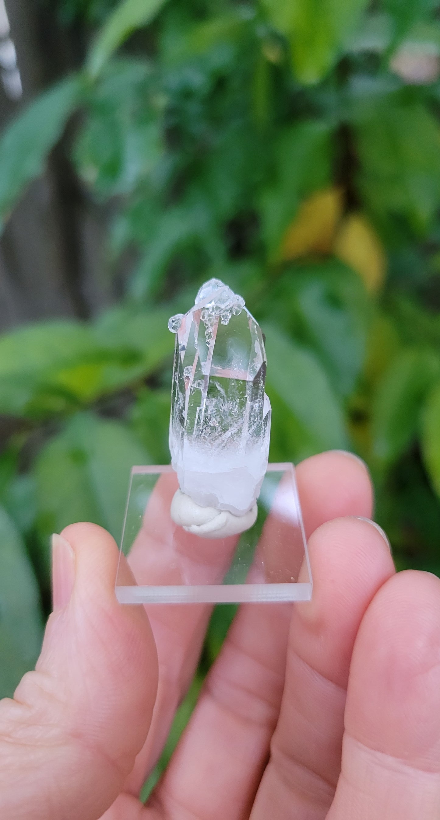 Quartz with Calcite from Goboboseb, Namibia (W 1/2 X L 1 3/8 inches)