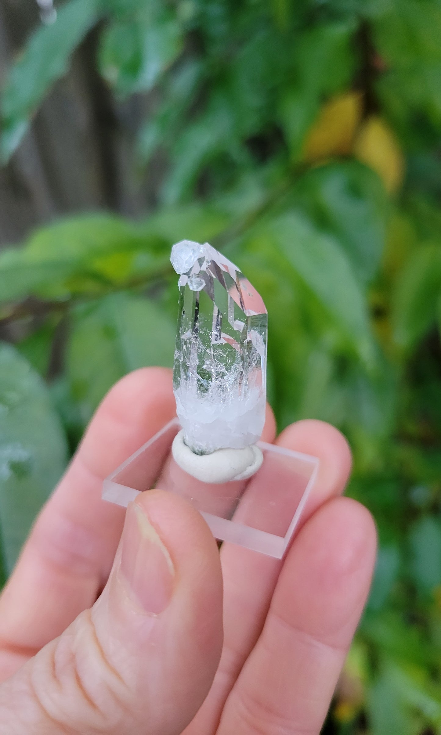 Quartz with Calcite from Goboboseb, Namibia (W 1/2 X L 1 3/8 inches)