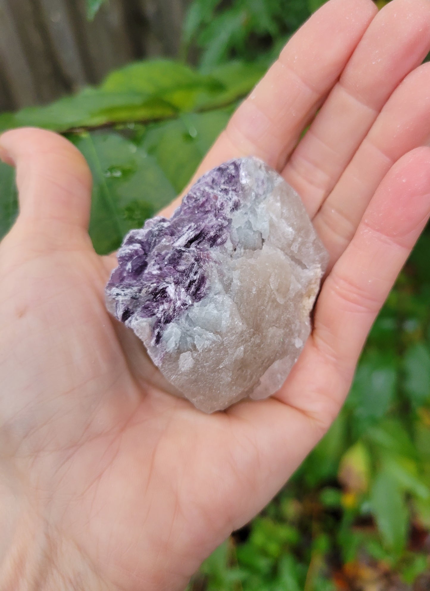 Lepidolite with Smokey Quartz and Cleavelandite from Brazil (2 1/8 X 2 X 1 1/8 inches)