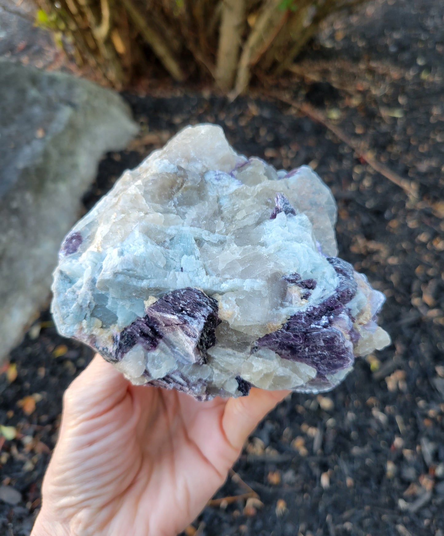 Lepidolite with Smokey Quartz and Cleavelandite from Brazil (4 1/2 X 4 X 2 inches)