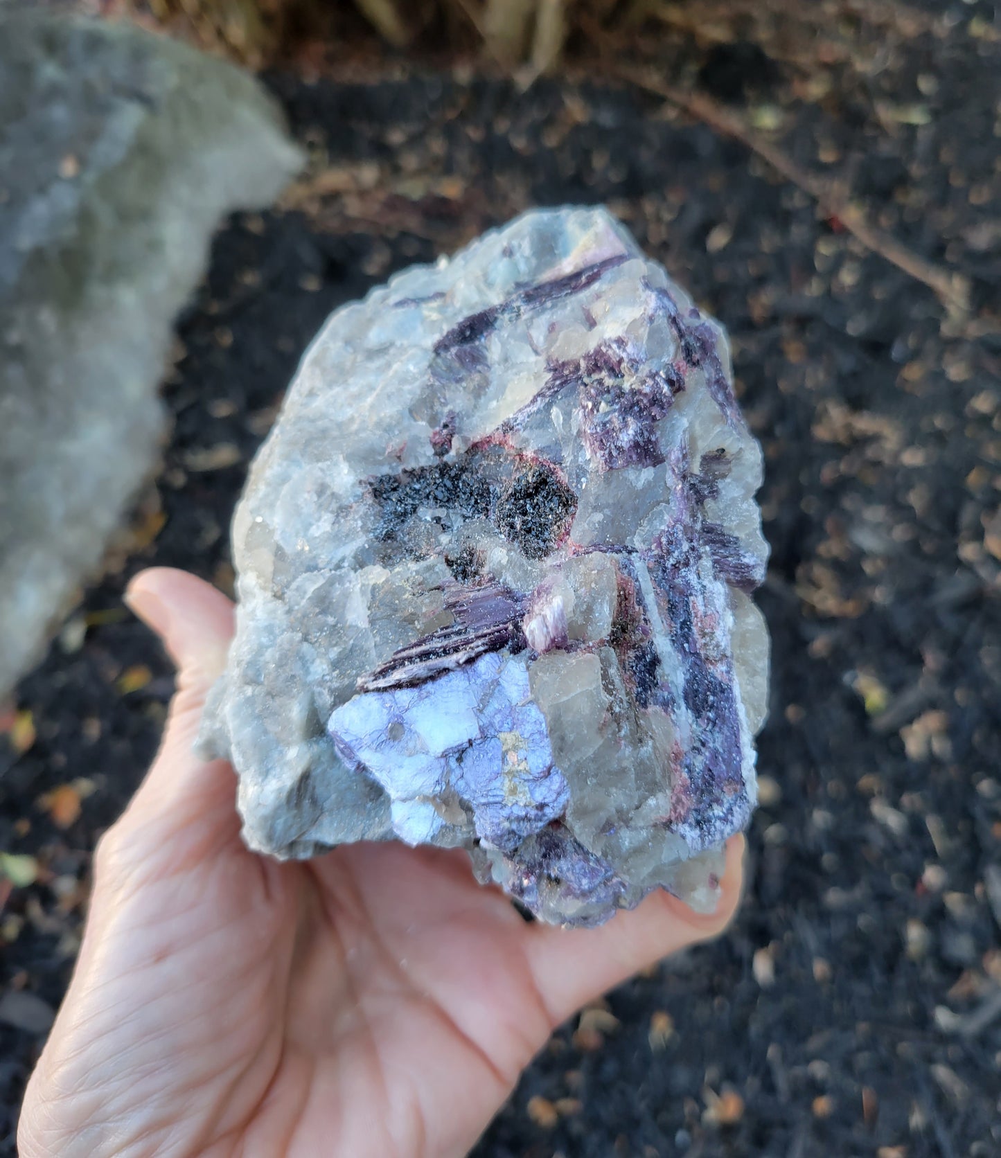 Lepidolite with Smokey Quartz and Cleavelandite from Brazil (4 1/2 X 4 X 2 inches)