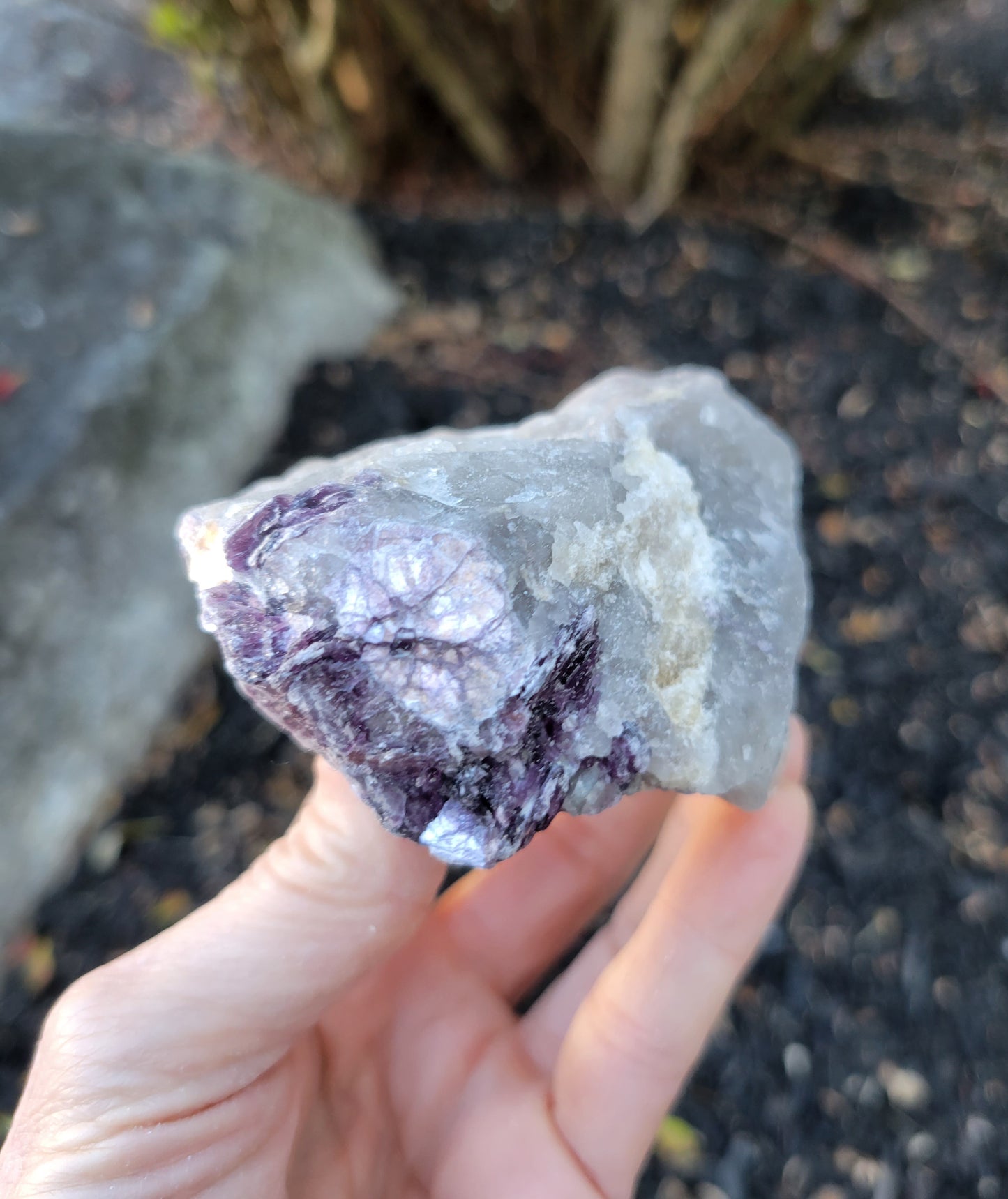 Lepidolite on Quartz from Brazil