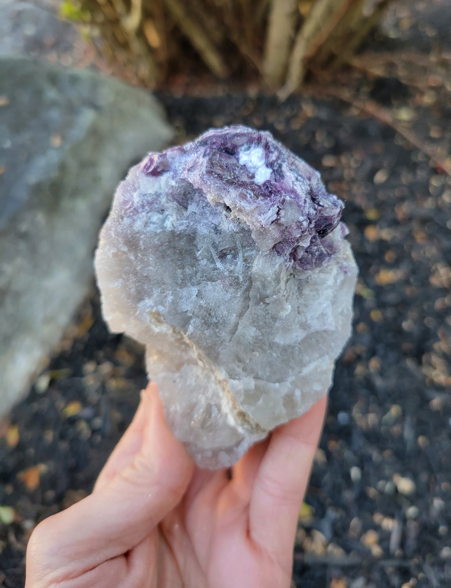 Lepidolite on Quartz from Brazil