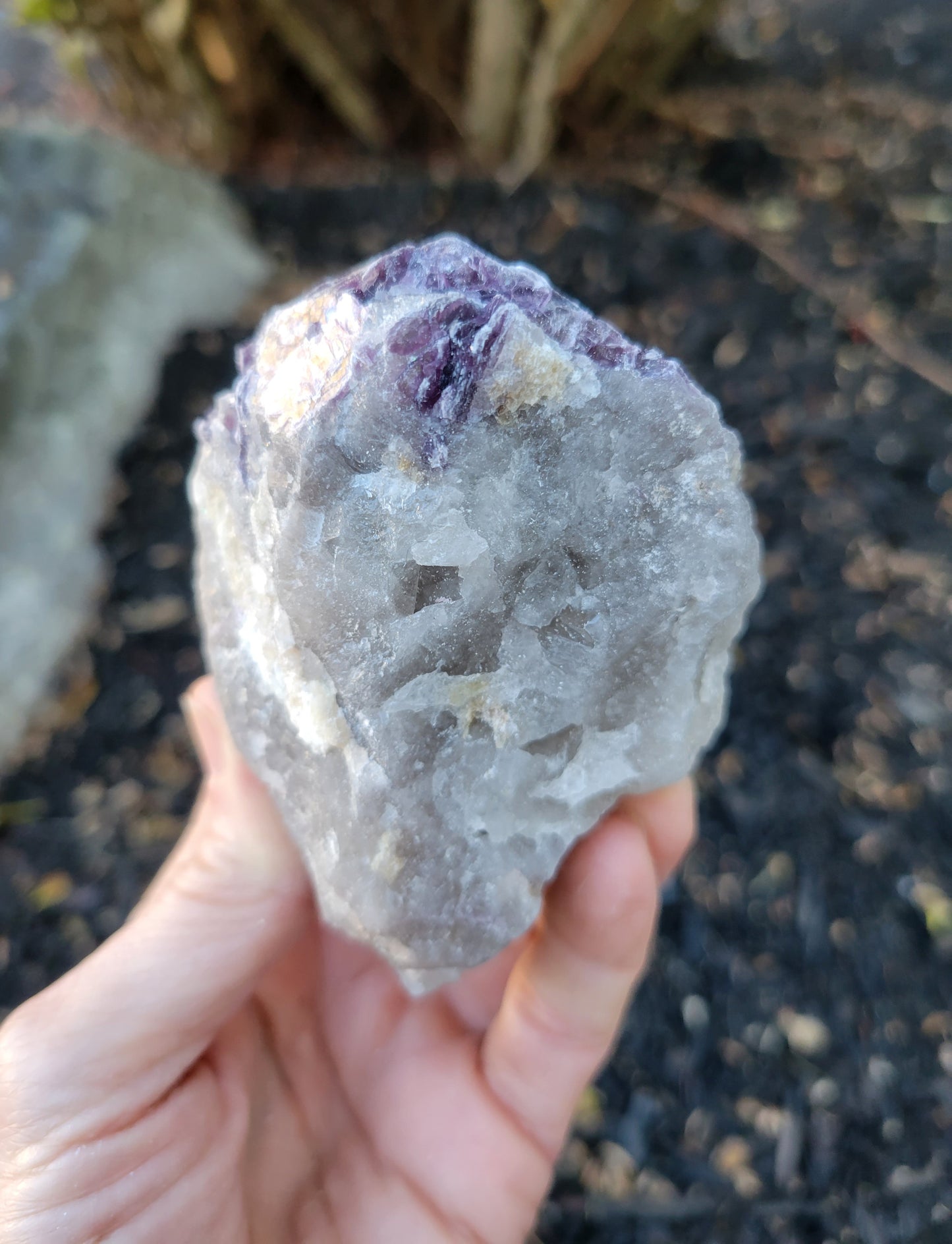 Lepidolite on Quartz from Brazil