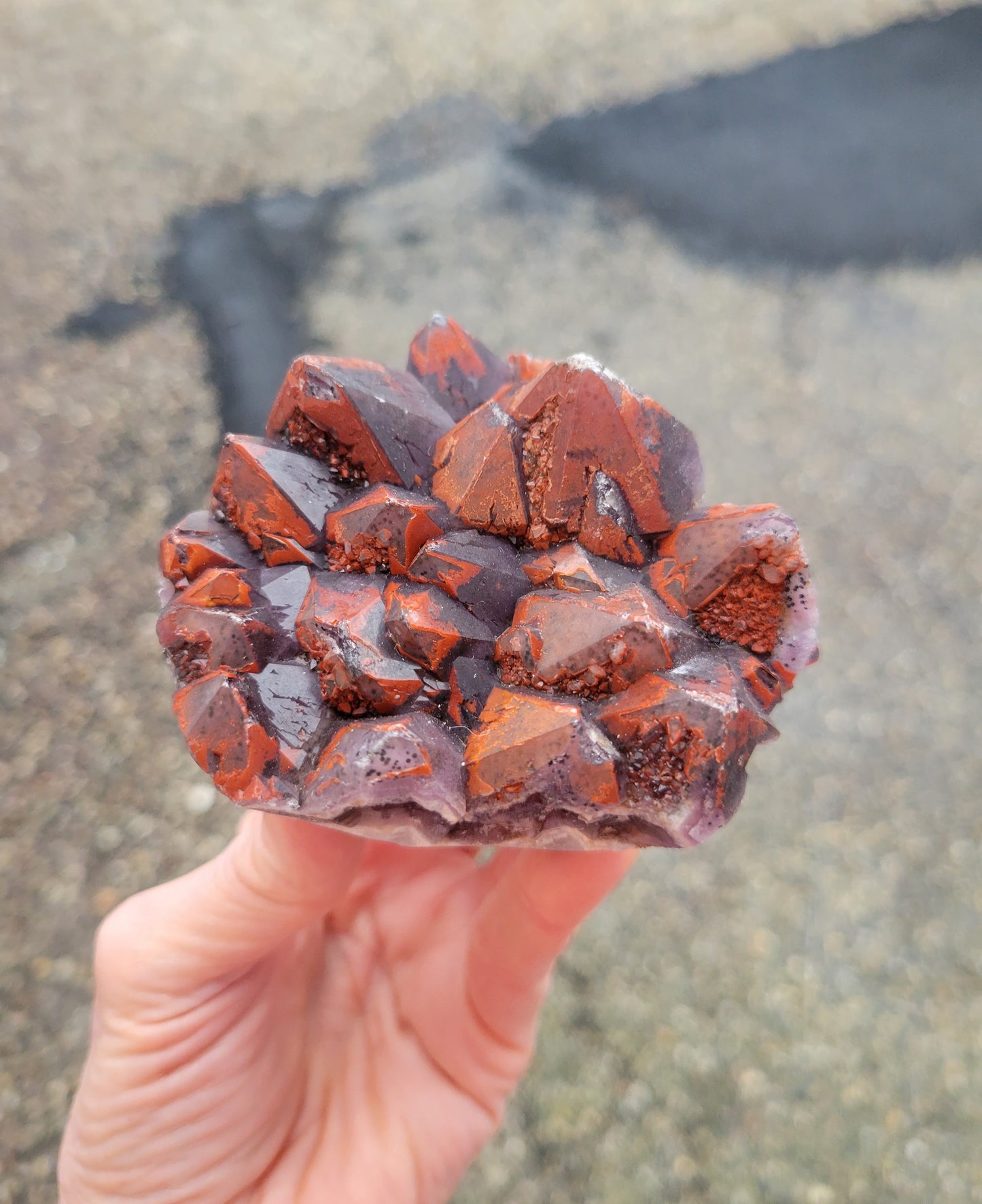 Red Capped Amethyst from India