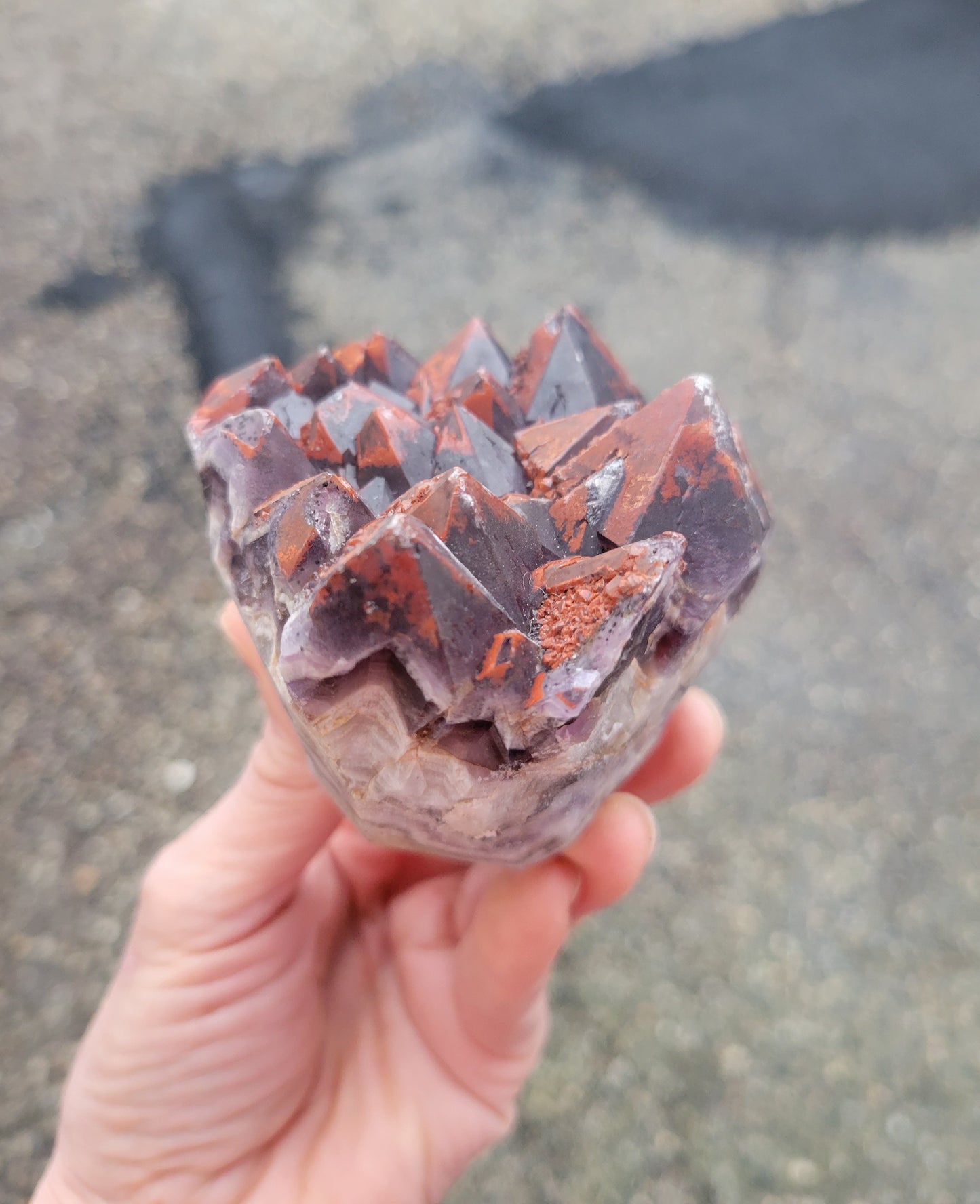 Red Capped Amethyst from India