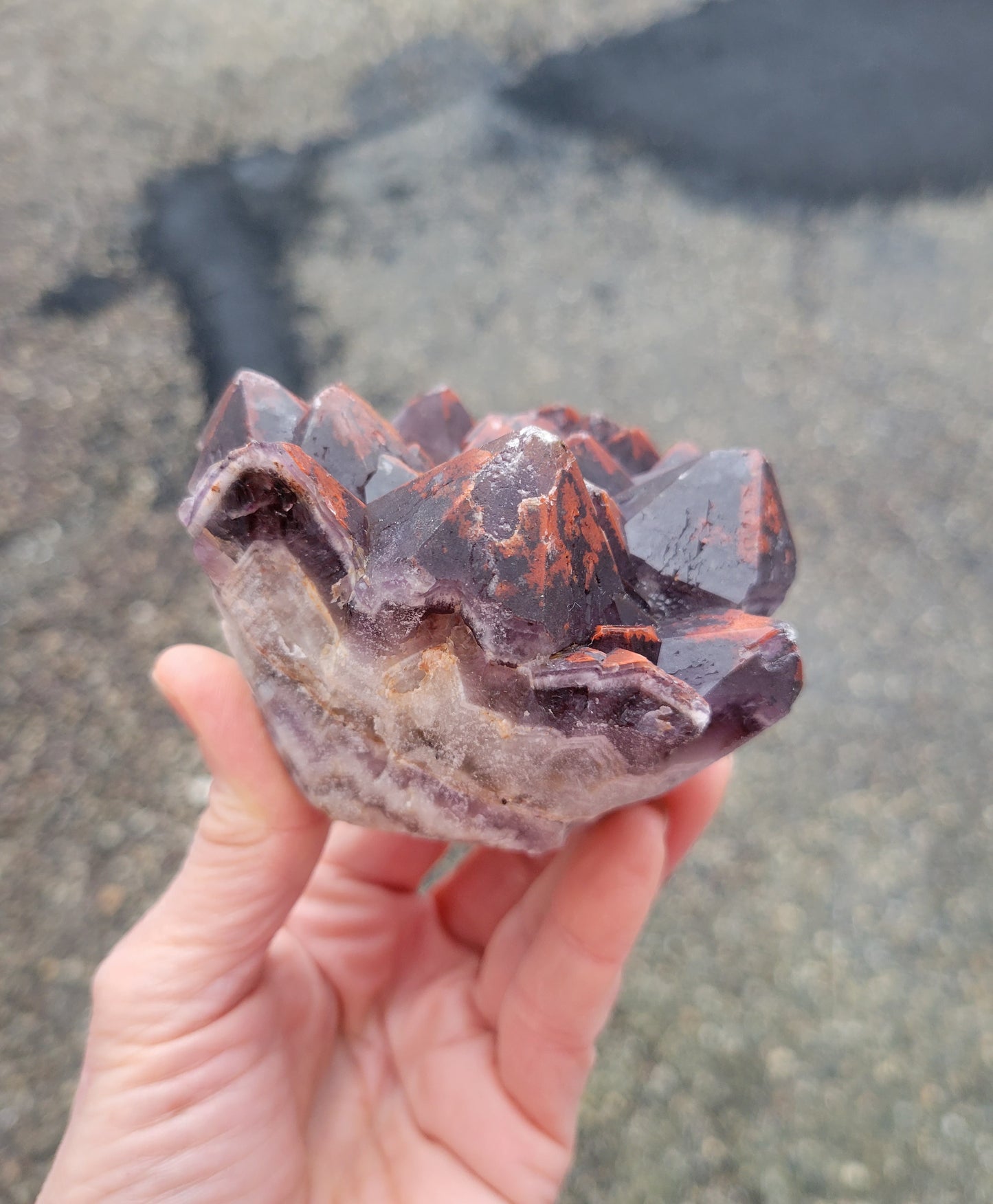 Red Capped Amethyst from India