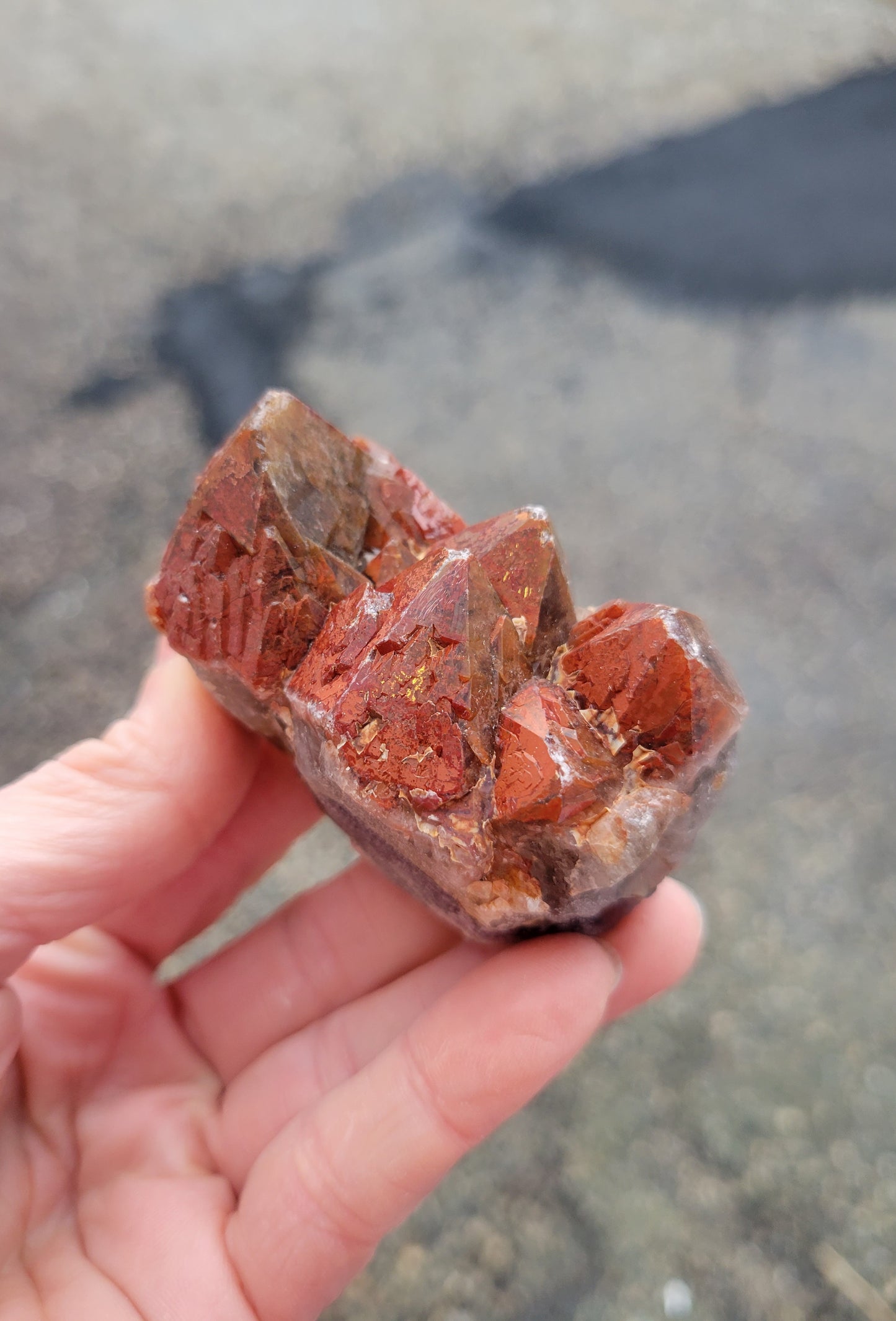 Red Capped Amethyst from India