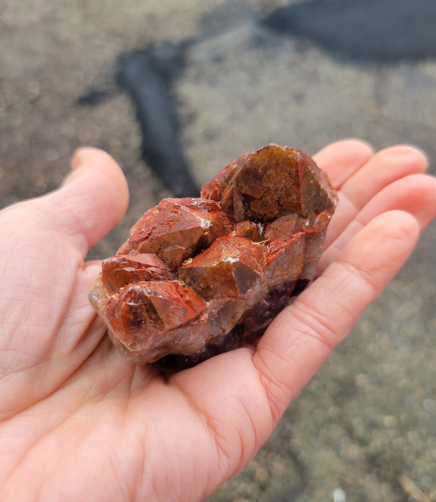 Red Capped Amethyst from India