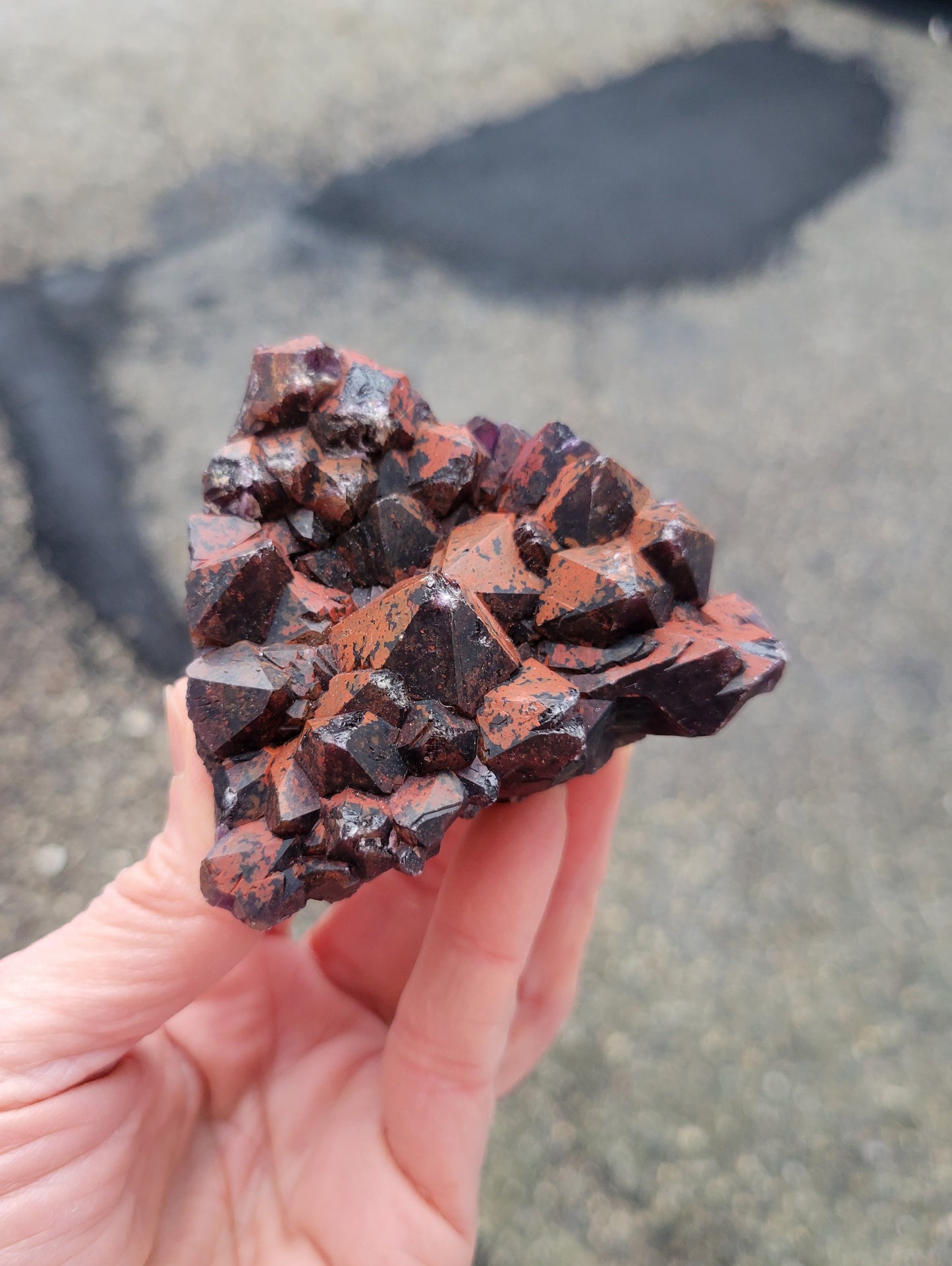 Red Capped Amethyst from India