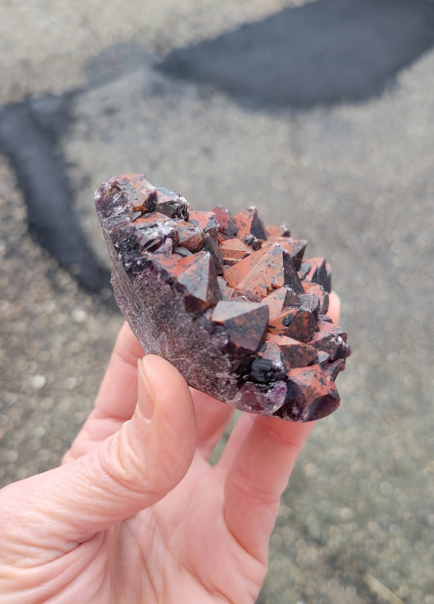 Red Capped Amethyst from India