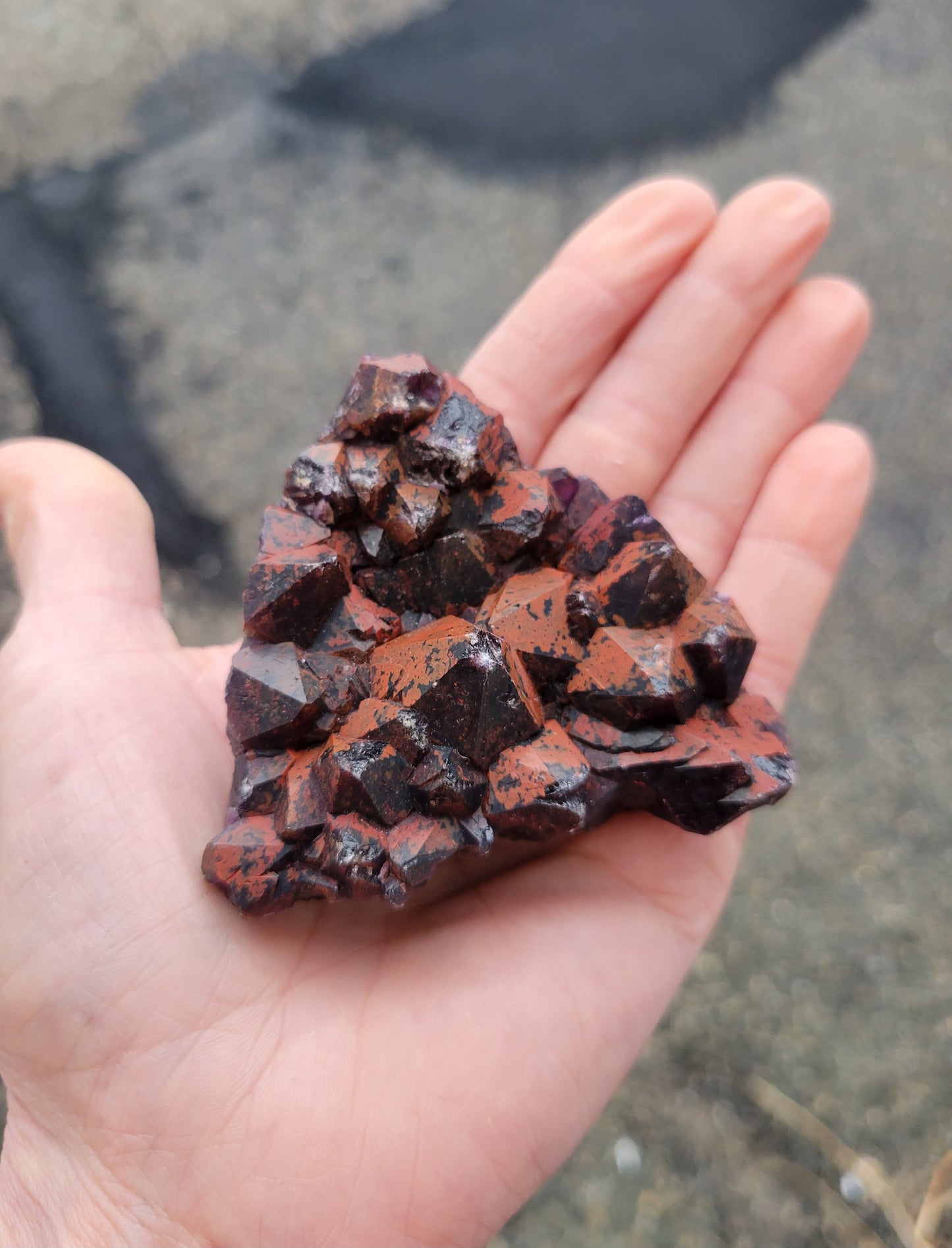 Red Capped Amethyst from India