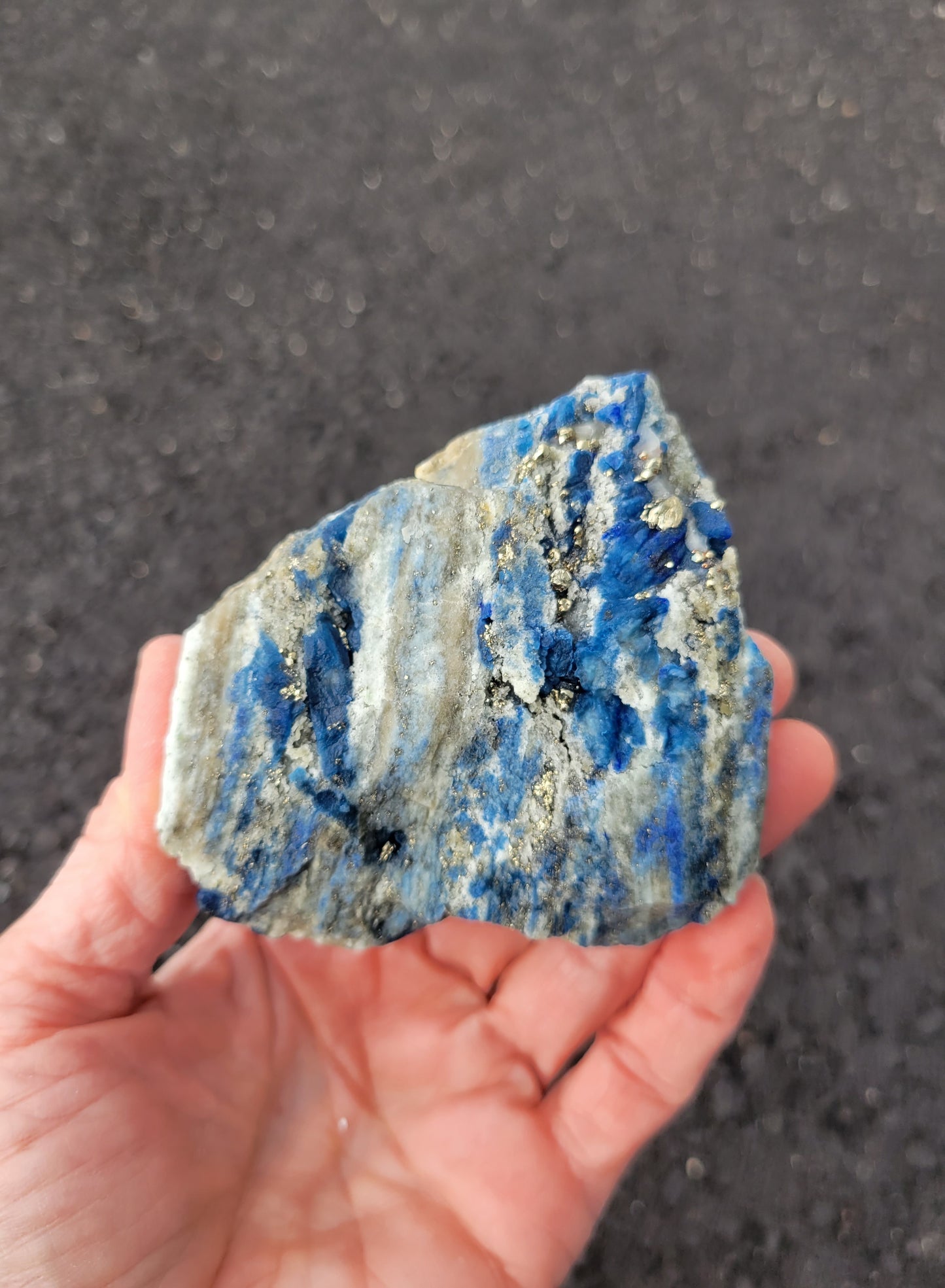 Afghanite, Lazulite, and Pyrite from Pakistan