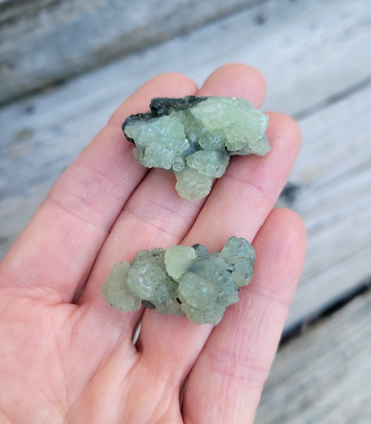 Prehnite Miniatures from Morocco