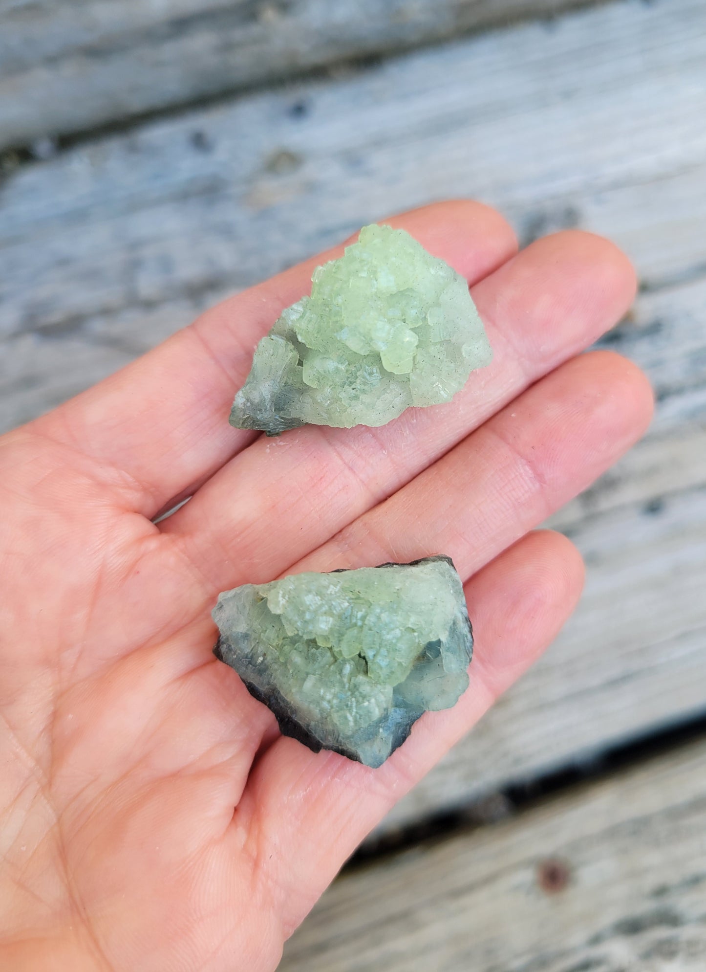 Prehnite Miniatures from Morocco