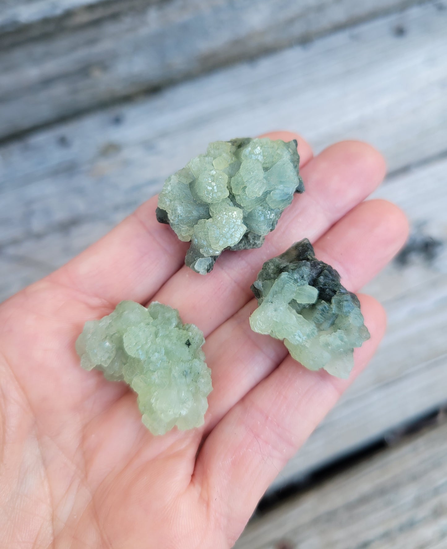 Prehnite Miniatures from Morocco