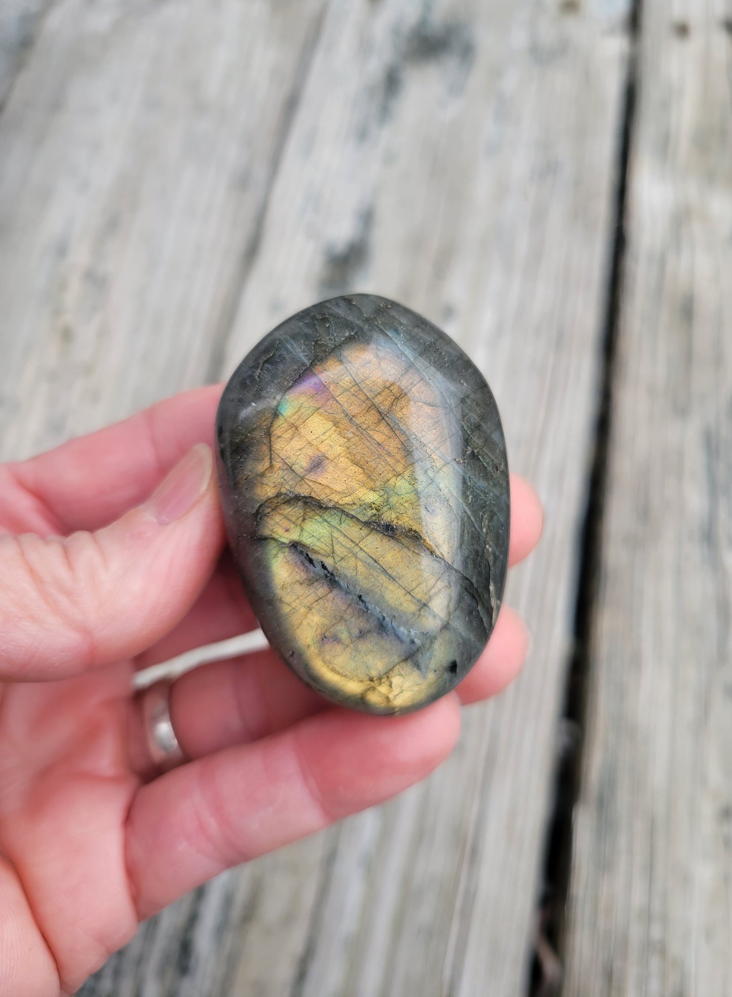 Labradorite Palm Stone from Madagascar