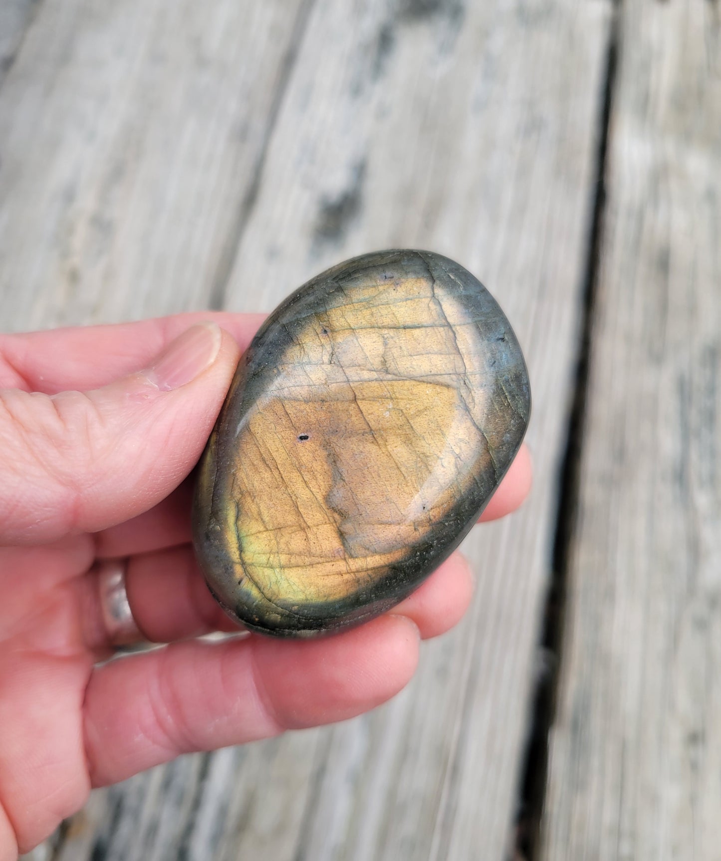 Labradorite Palm Stone from Madagascar