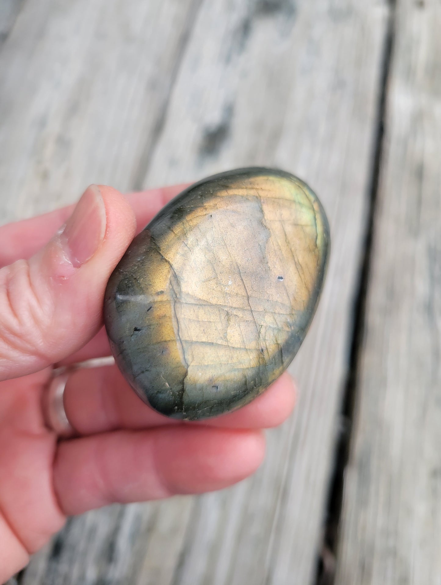 Labradorite Palm Stone from Madagascar