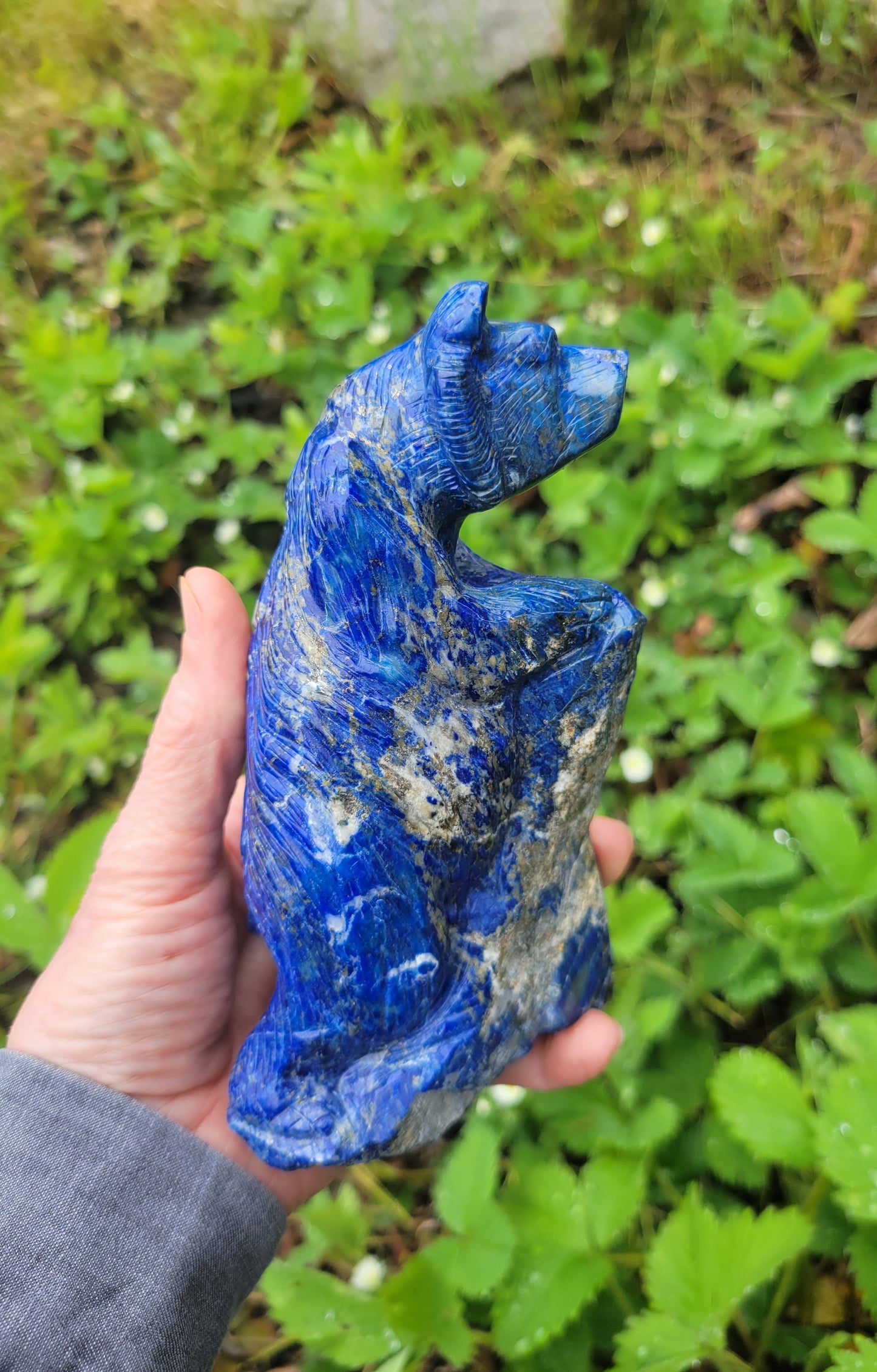 Lapis Lazuli Bear Carving from Pakistan