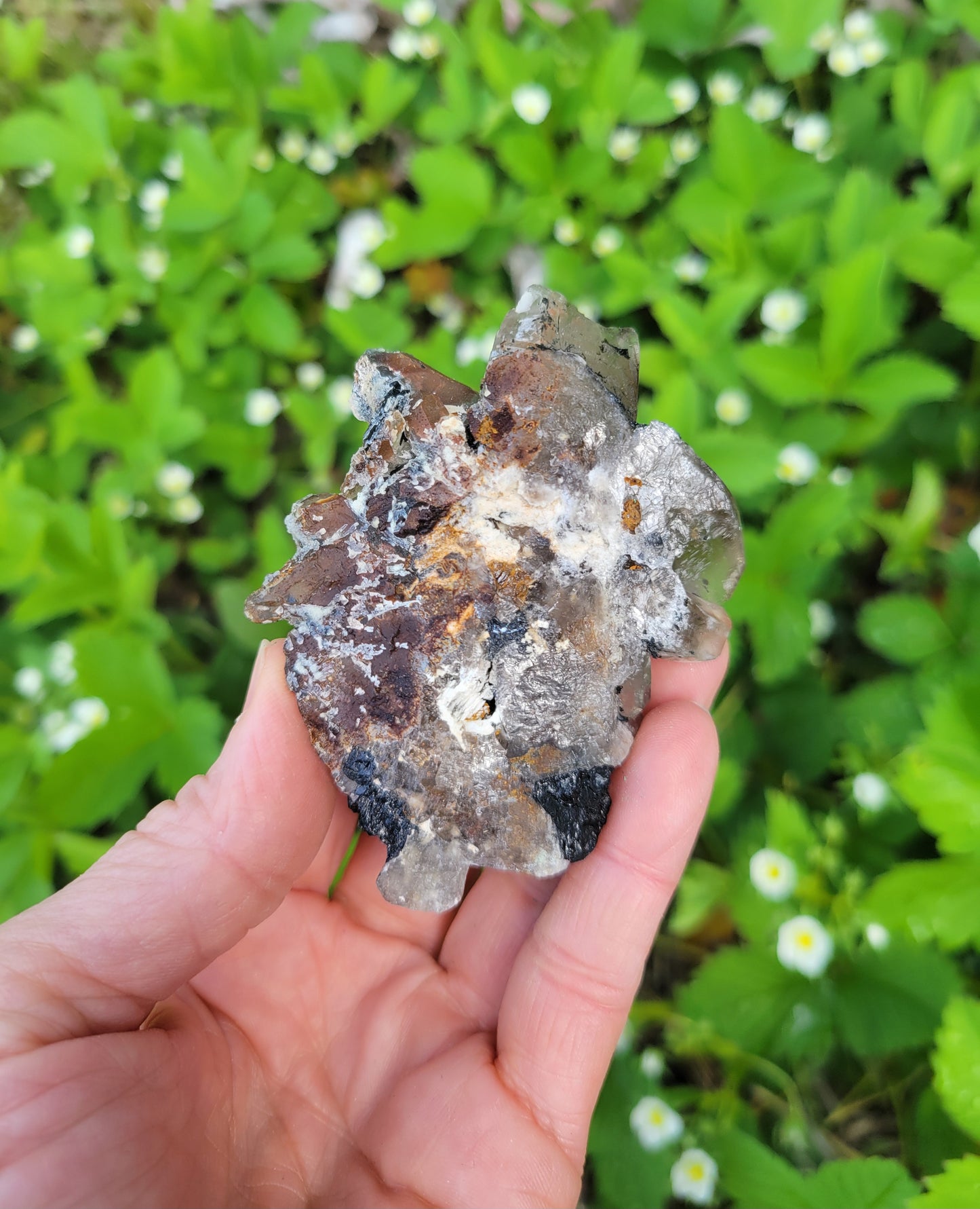 Tourmalinated Smokey Quartz and Black Tourmaline from Namibia