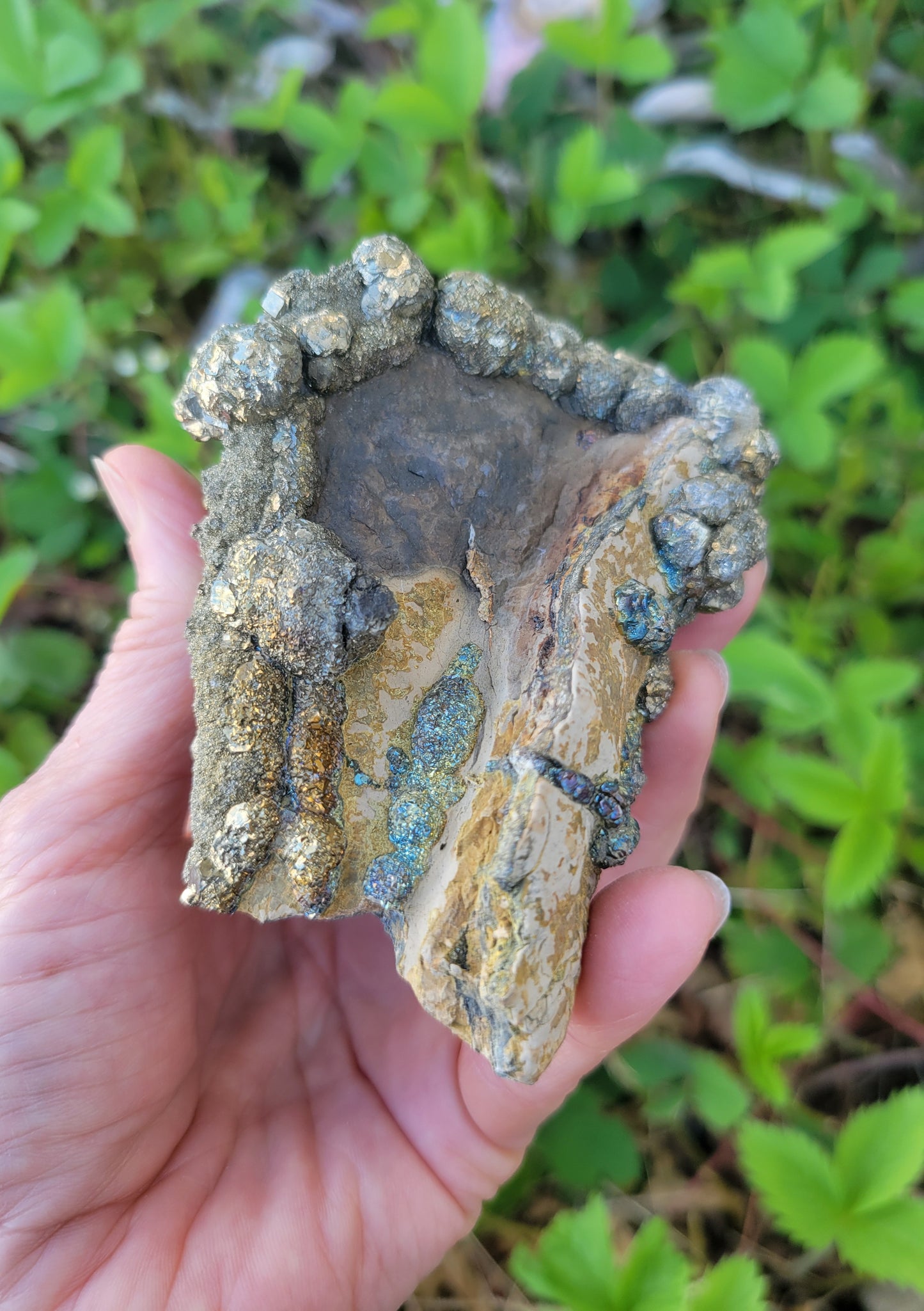 Pyrite with Rainbow Iridescence from Pakistan