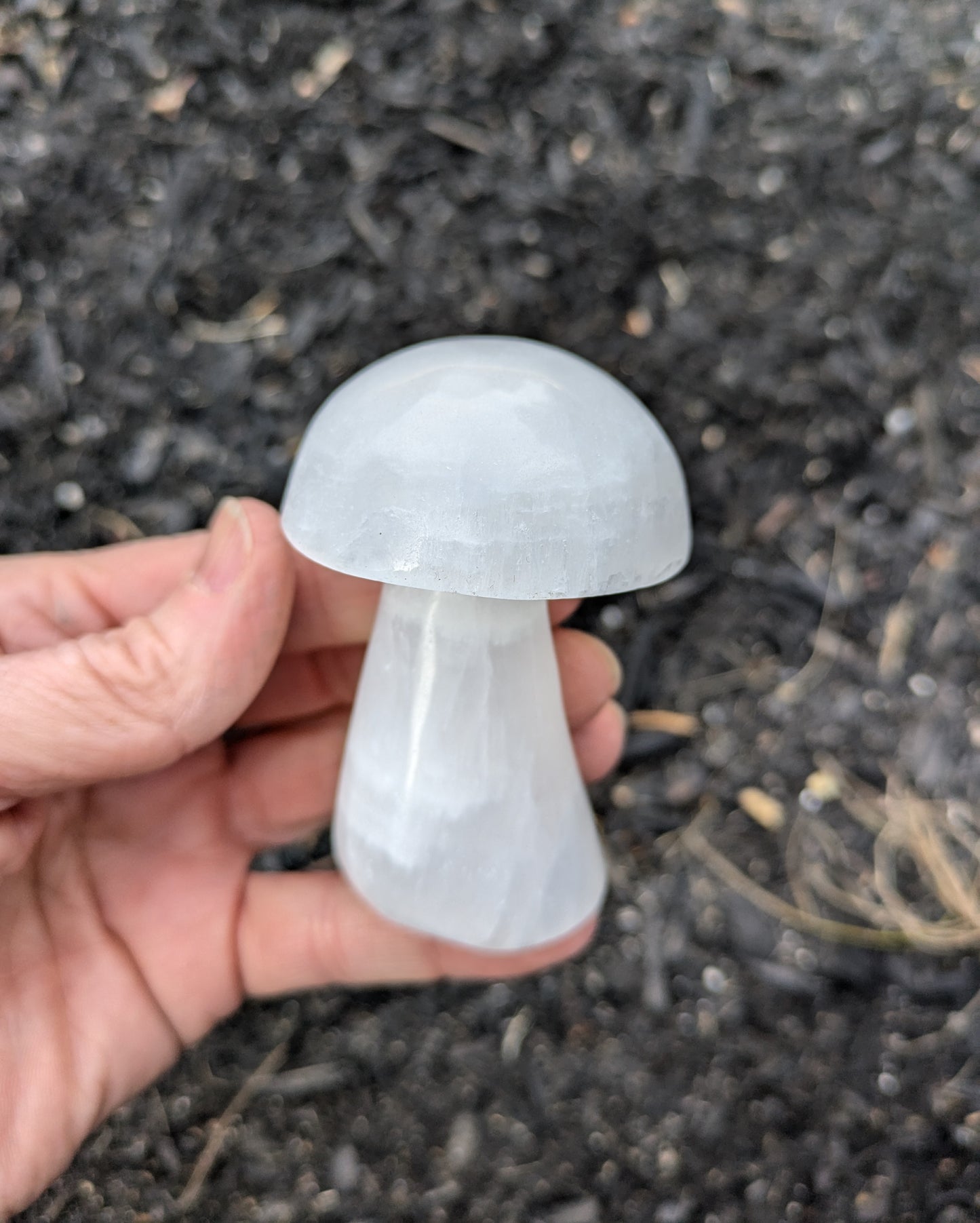 White Calcite Mushroom Carving from Pakistan