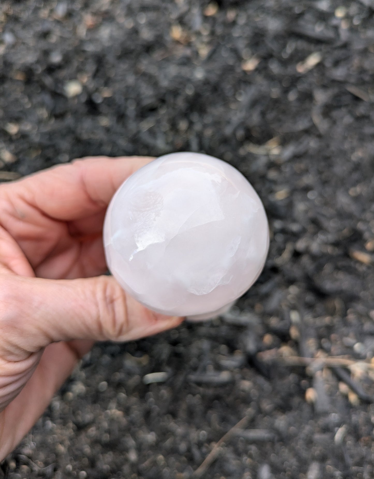 Pink Calcite Mushroom Carving from Pakistan