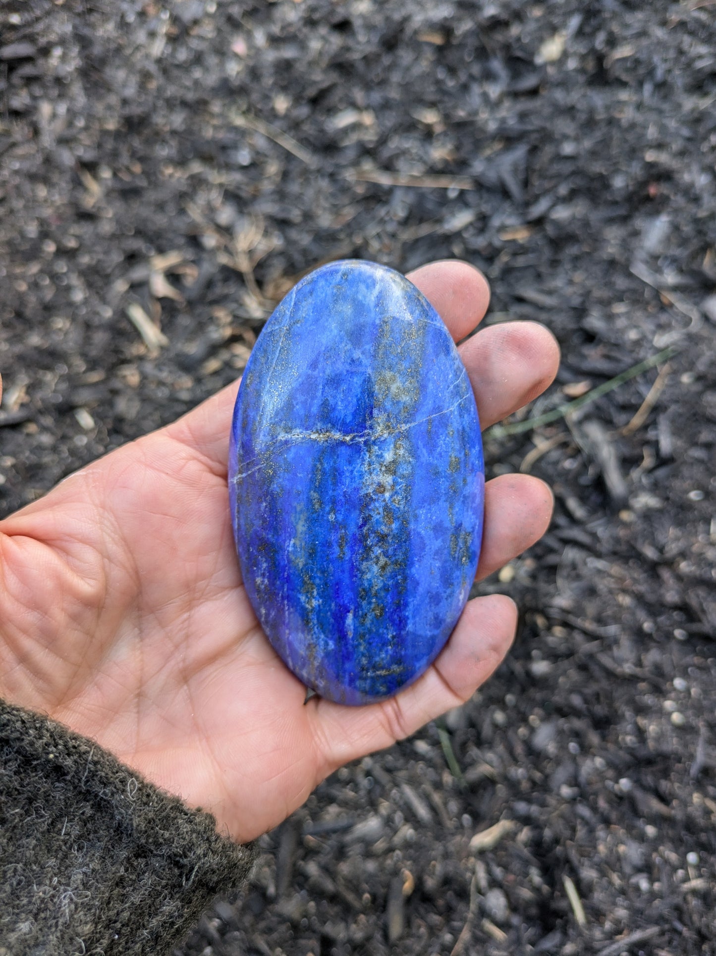 Lapis Lazuli Palm Stone from Pakistan