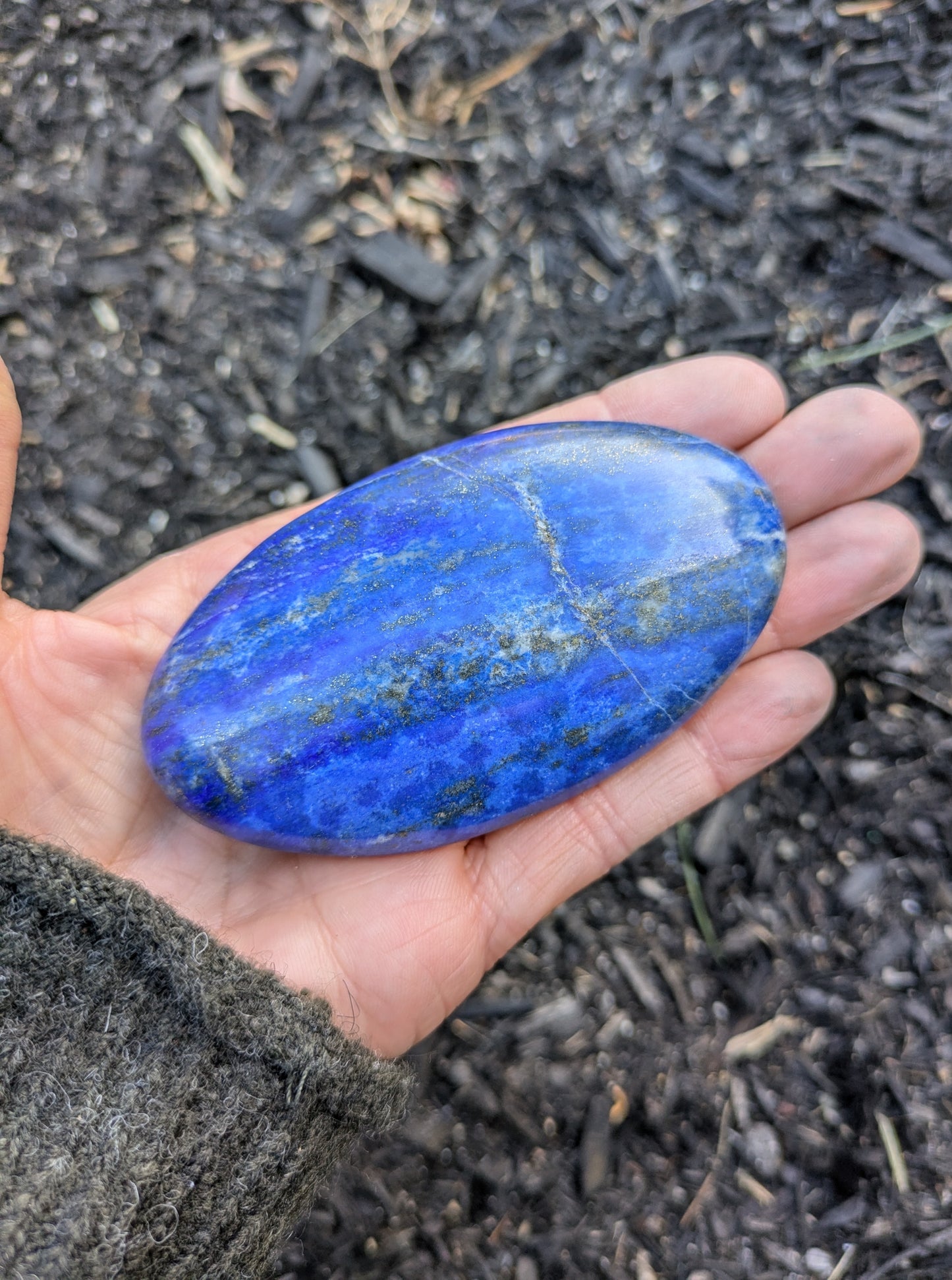 Lapis Lazuli Palm Stone from Pakistan