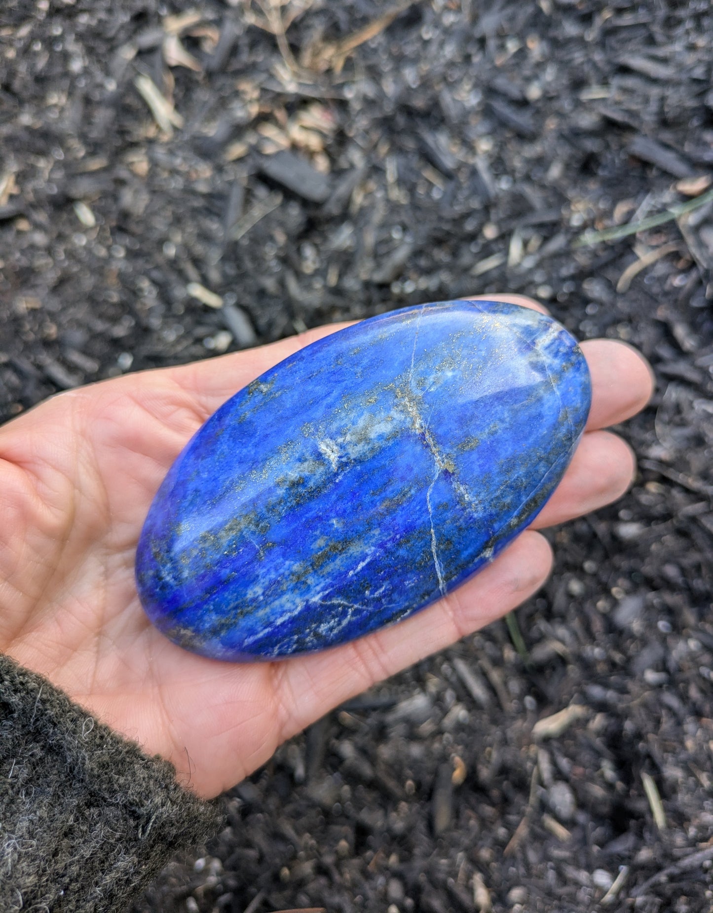 Lapis Lazuli Palm Stone from Pakistan