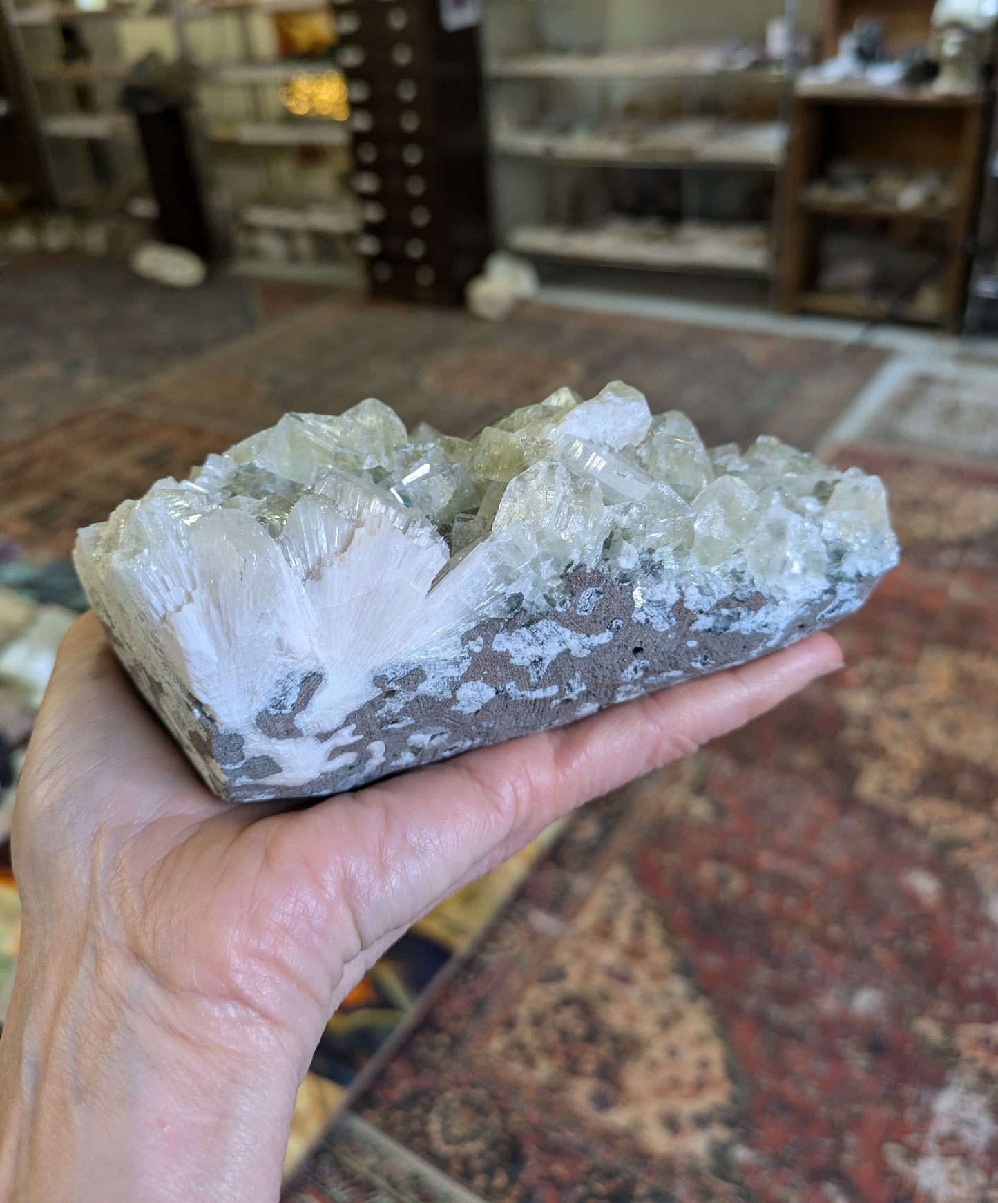 Green Apophyllite and Scolecite from India