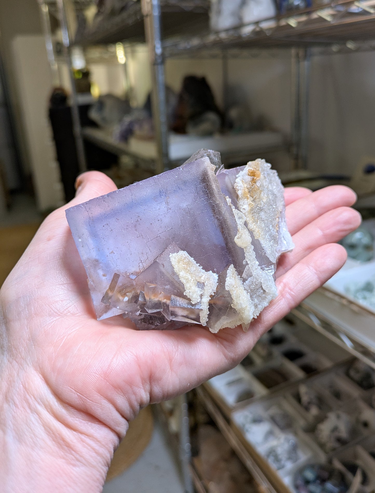 Phantom Fluorite with Calcite from Balochistan, Pakistan